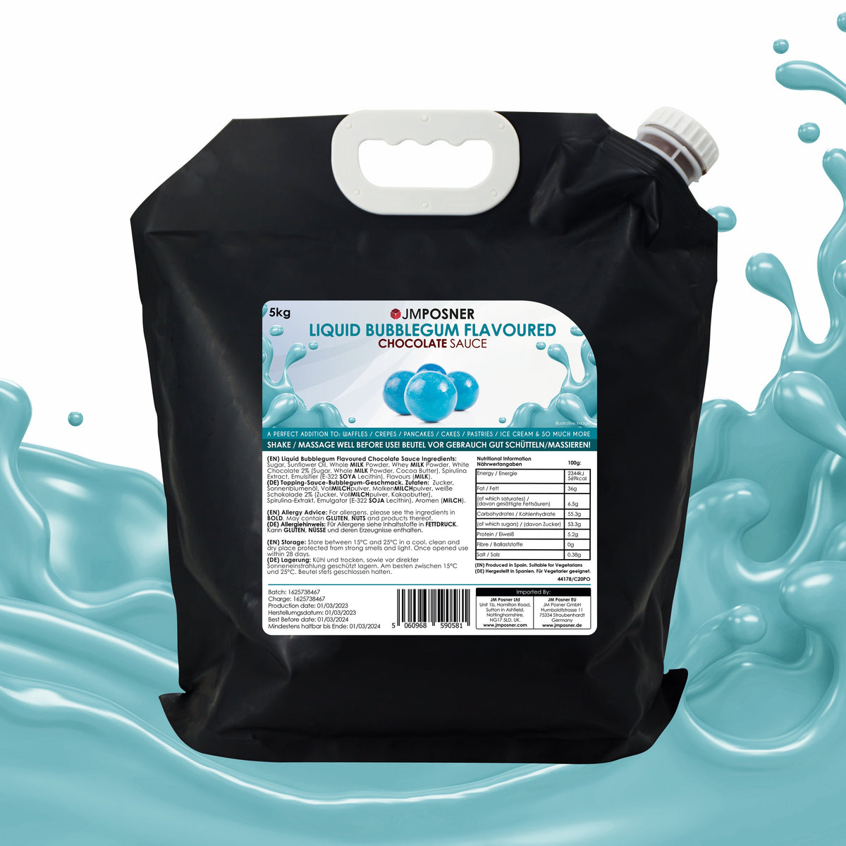 JMPOSNER Liquid Bubblegum Chocolate Sauce 5kg BB July