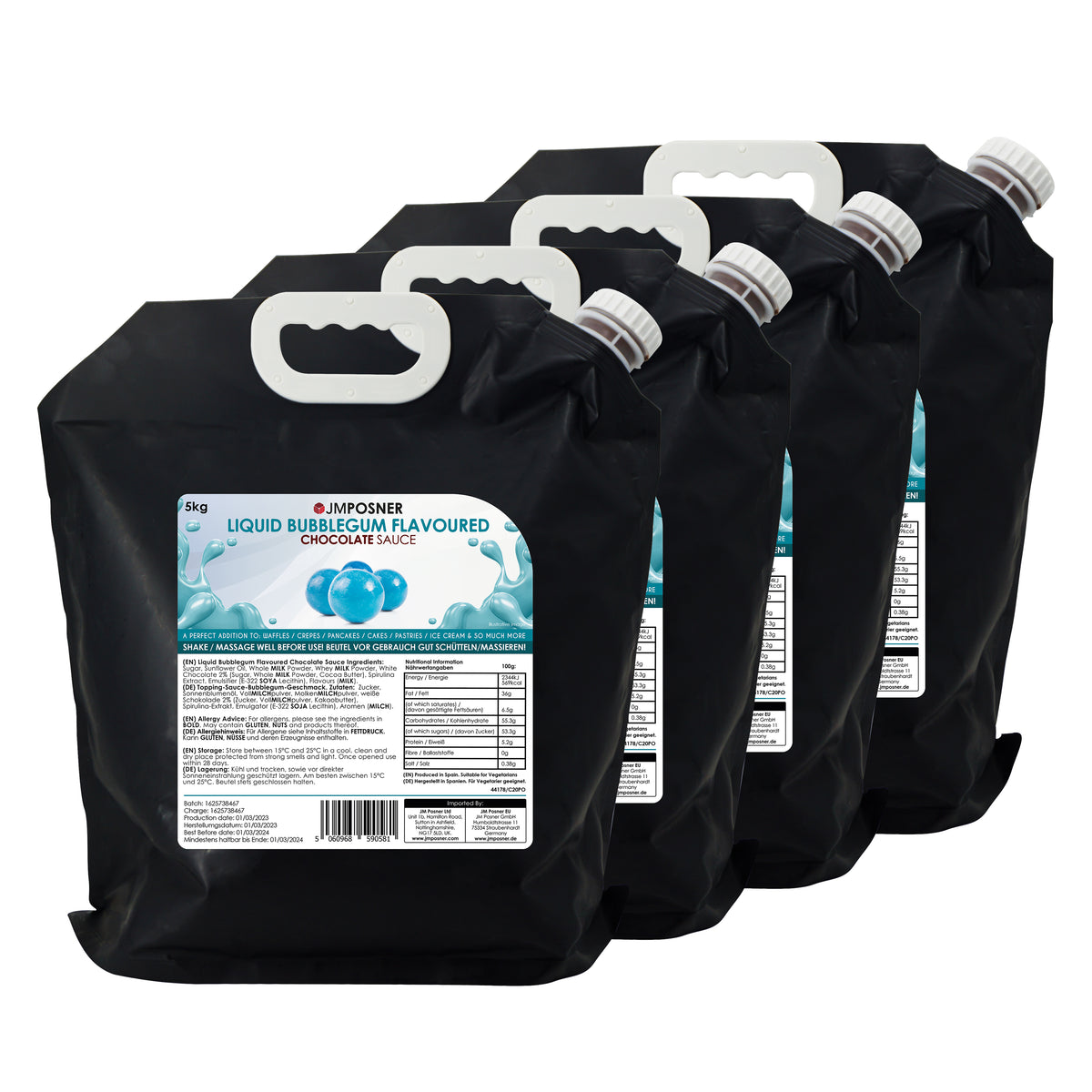 JMPOSNER Liquid Bubblegum Chocolate Sauce 5kg BB July