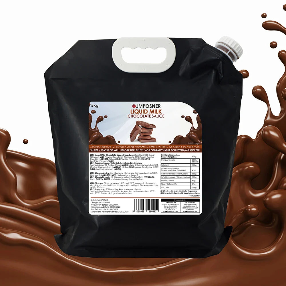 Liquid milk chocolate sauce 5kg bag