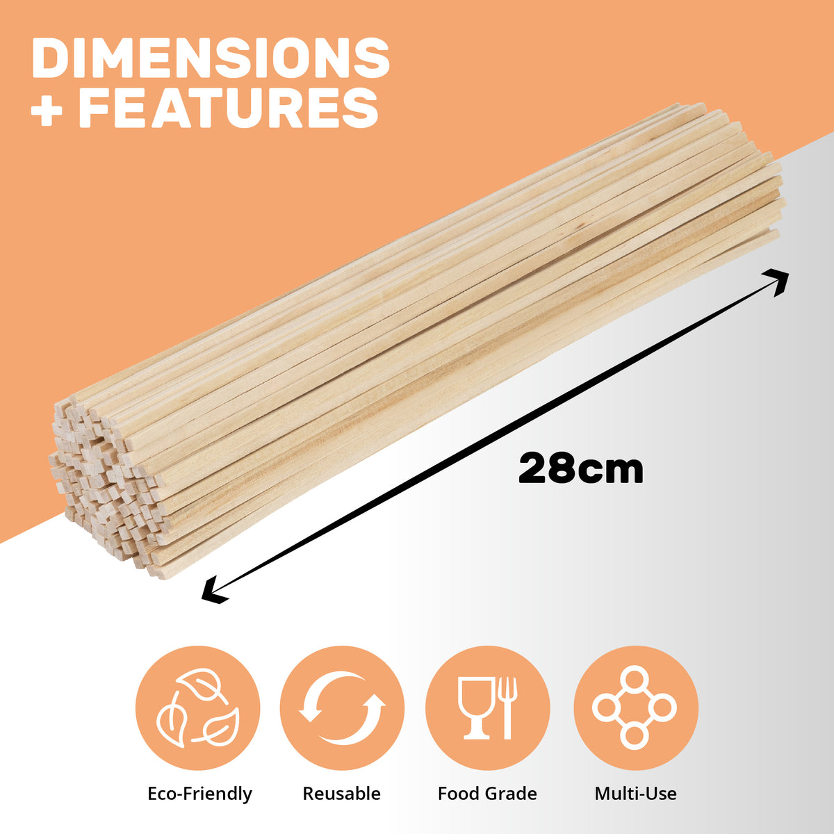 DEXLO Candy Floss Wooden Sticks -  Pack of 100