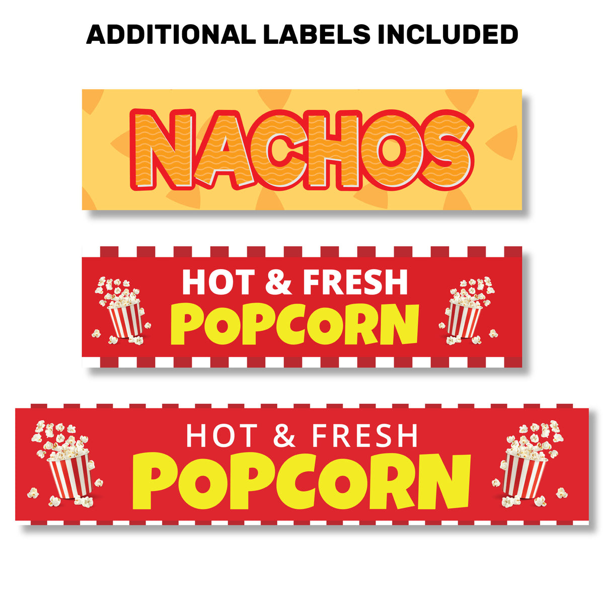 Additional labels included: Nachos, Hot & Fresh Popcorn, Hot & Fresh Popcorn.