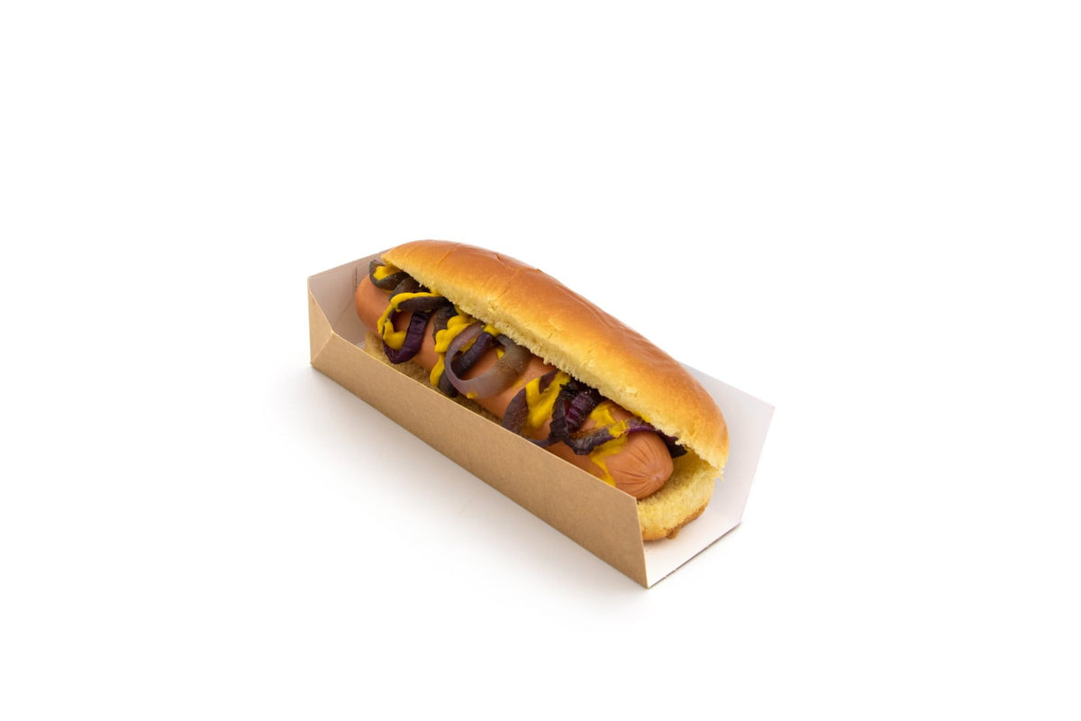 greenpak Compostable Hot Dog Tray 7" Kraft