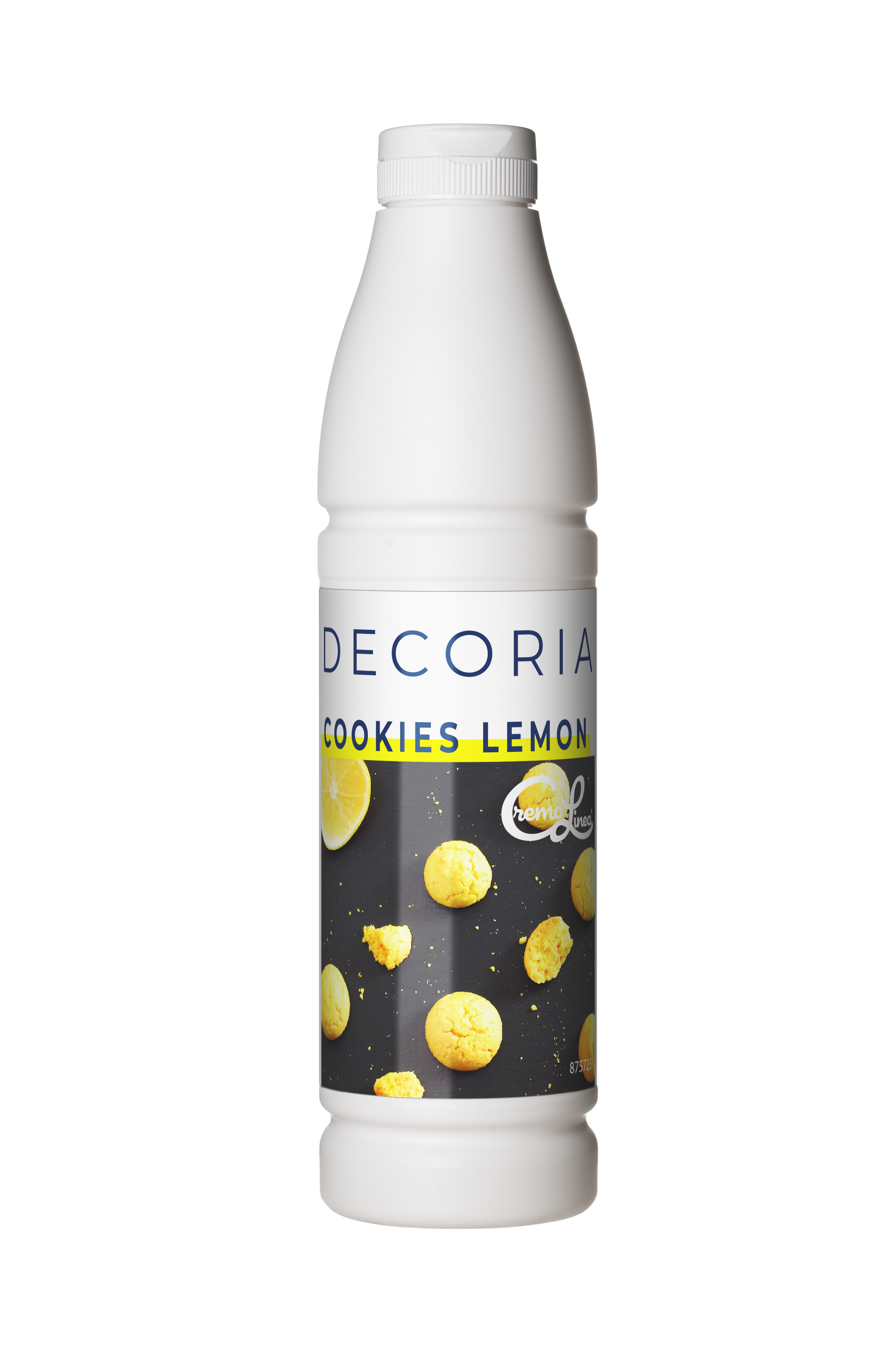 Decoria Variegato dessert sauce bottle, designed for ice cream and gelato, adding colourful swirls, rich flavour, and eye-catching ribbons. Convenient bottle allows precise application, perfect for yogurt, shakes, semifreddo, and bakery fillings.