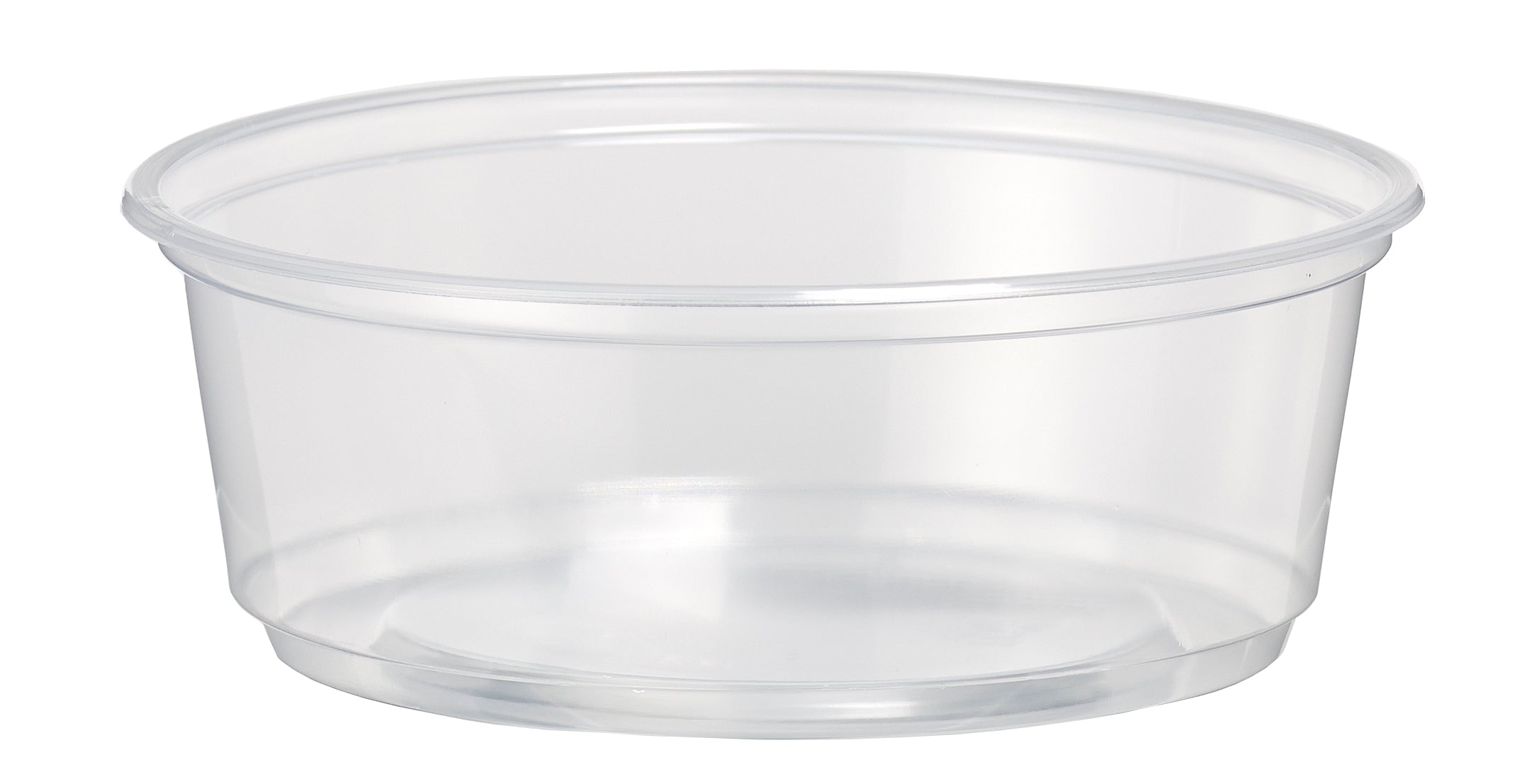 A clear plastic bowl.