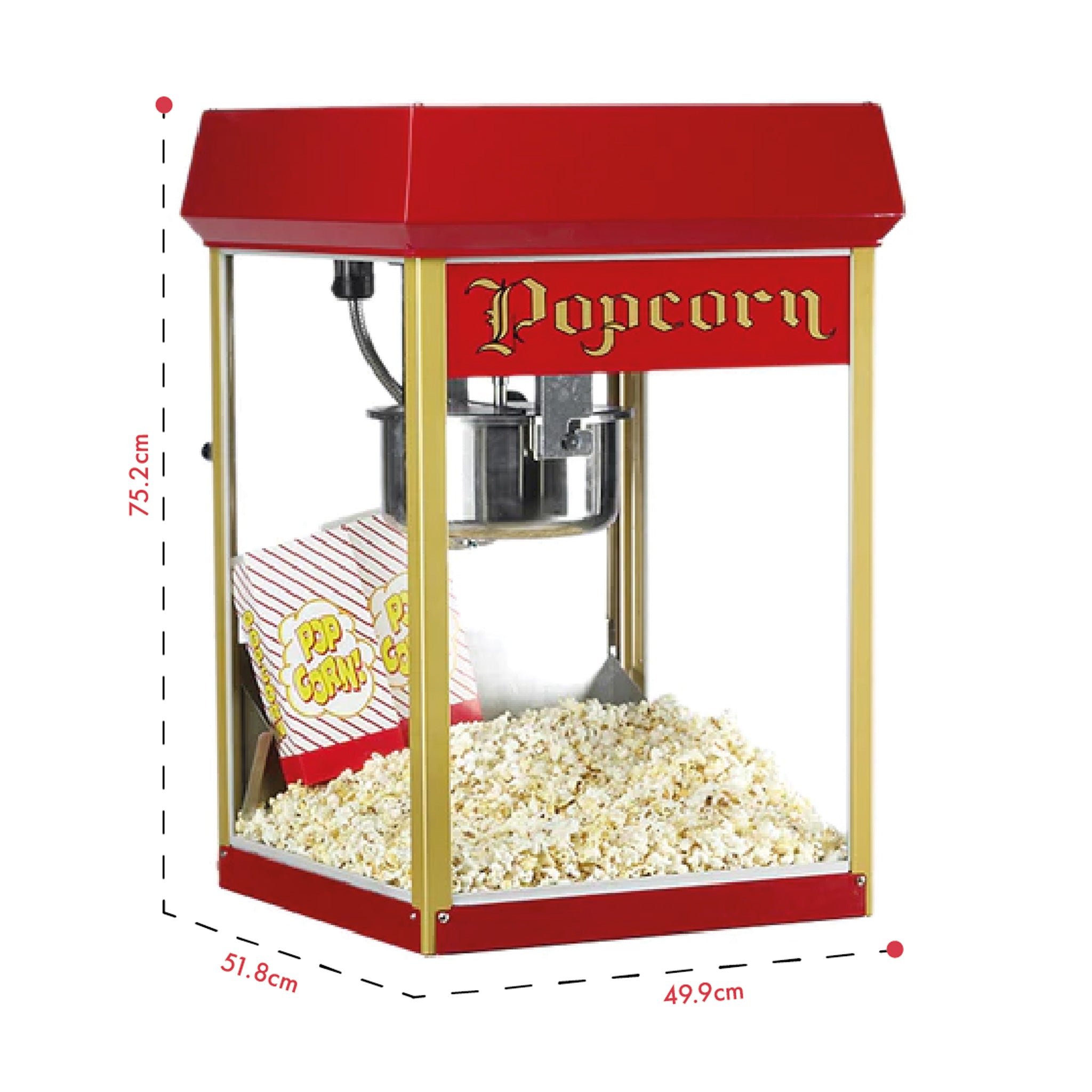 8oz Red Fun Pop Popcorn Machine Gold Medal