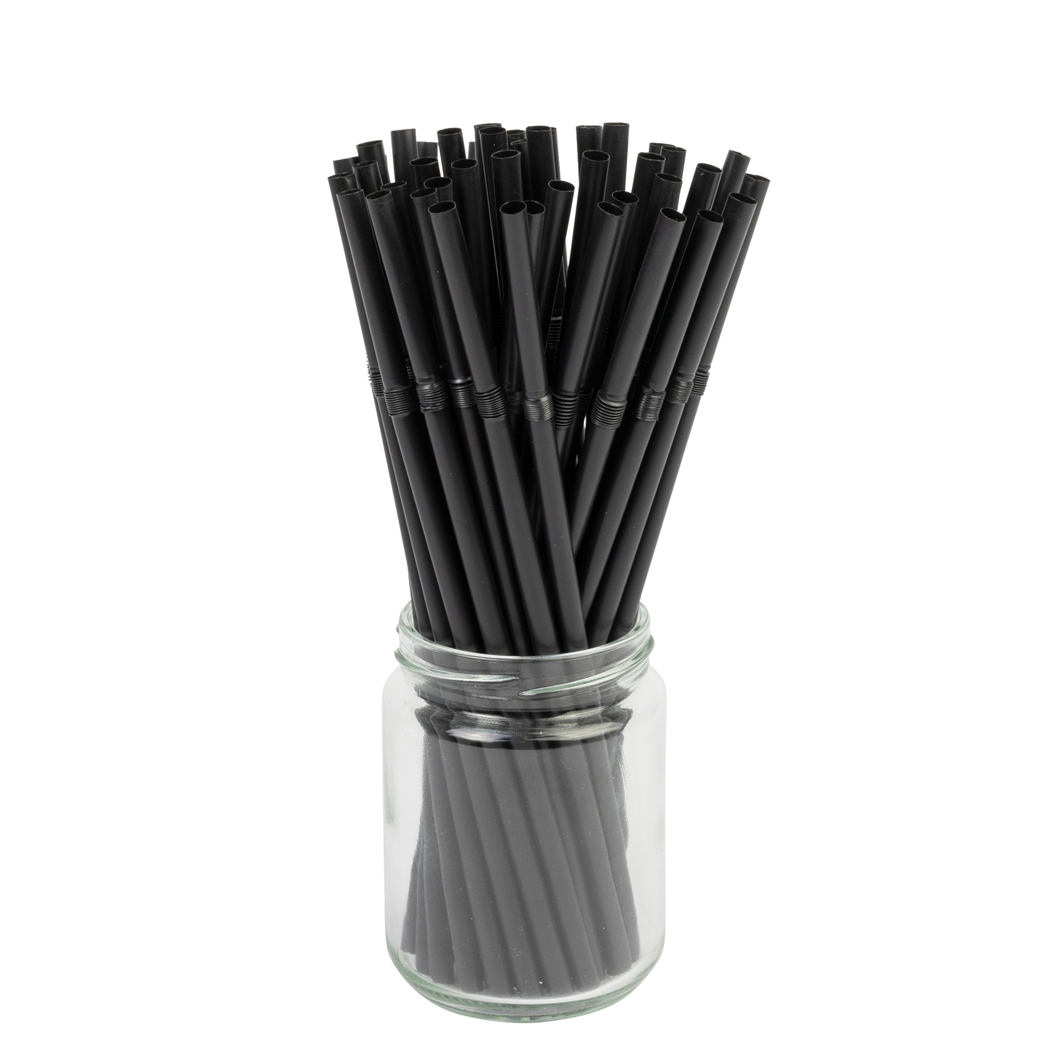 Jazz Cafe Straight Flexible Straw PLA (200x6mm/8") Black Biodegradable