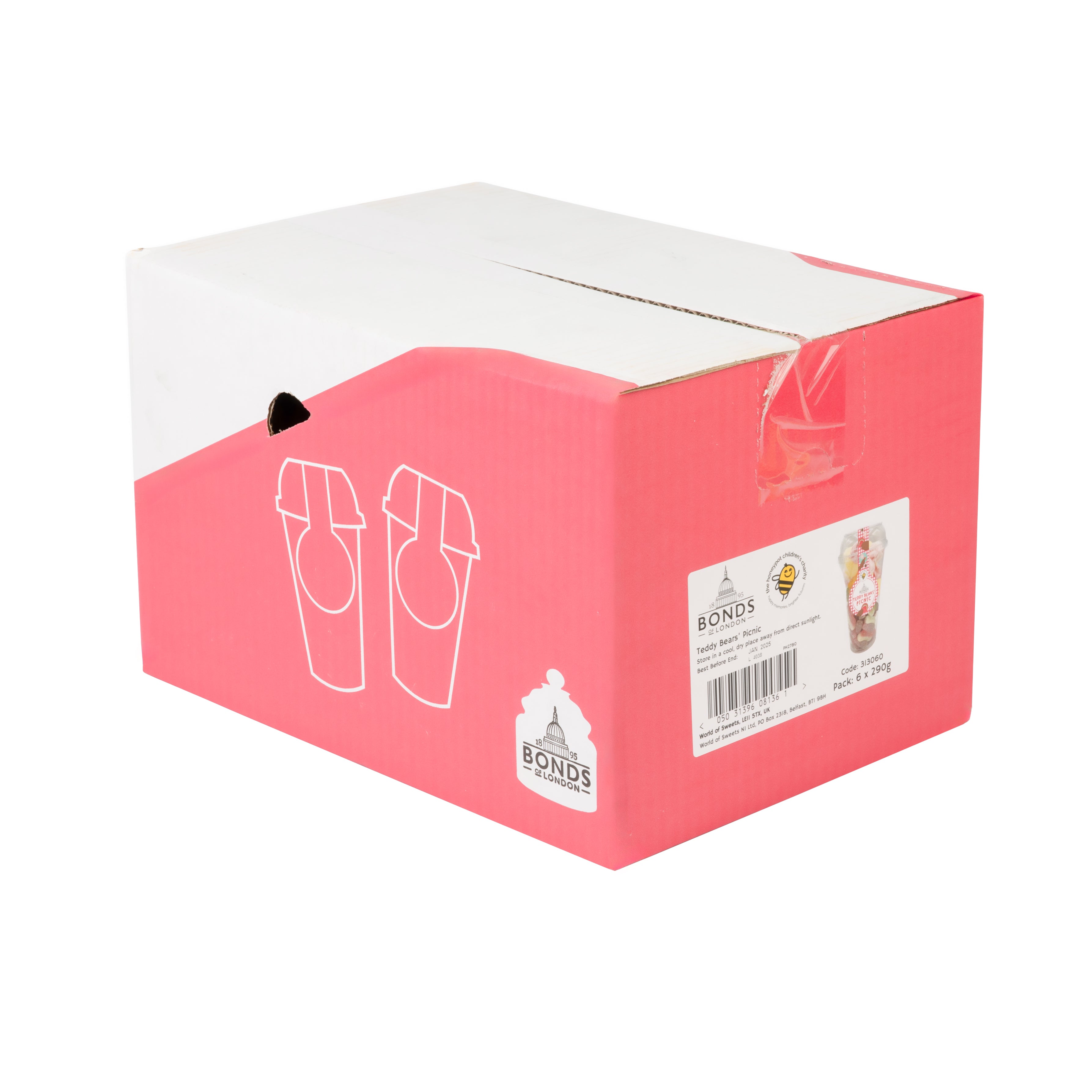 Bonds Teddy Bear's Picnic Candy Cup 6 x 290g