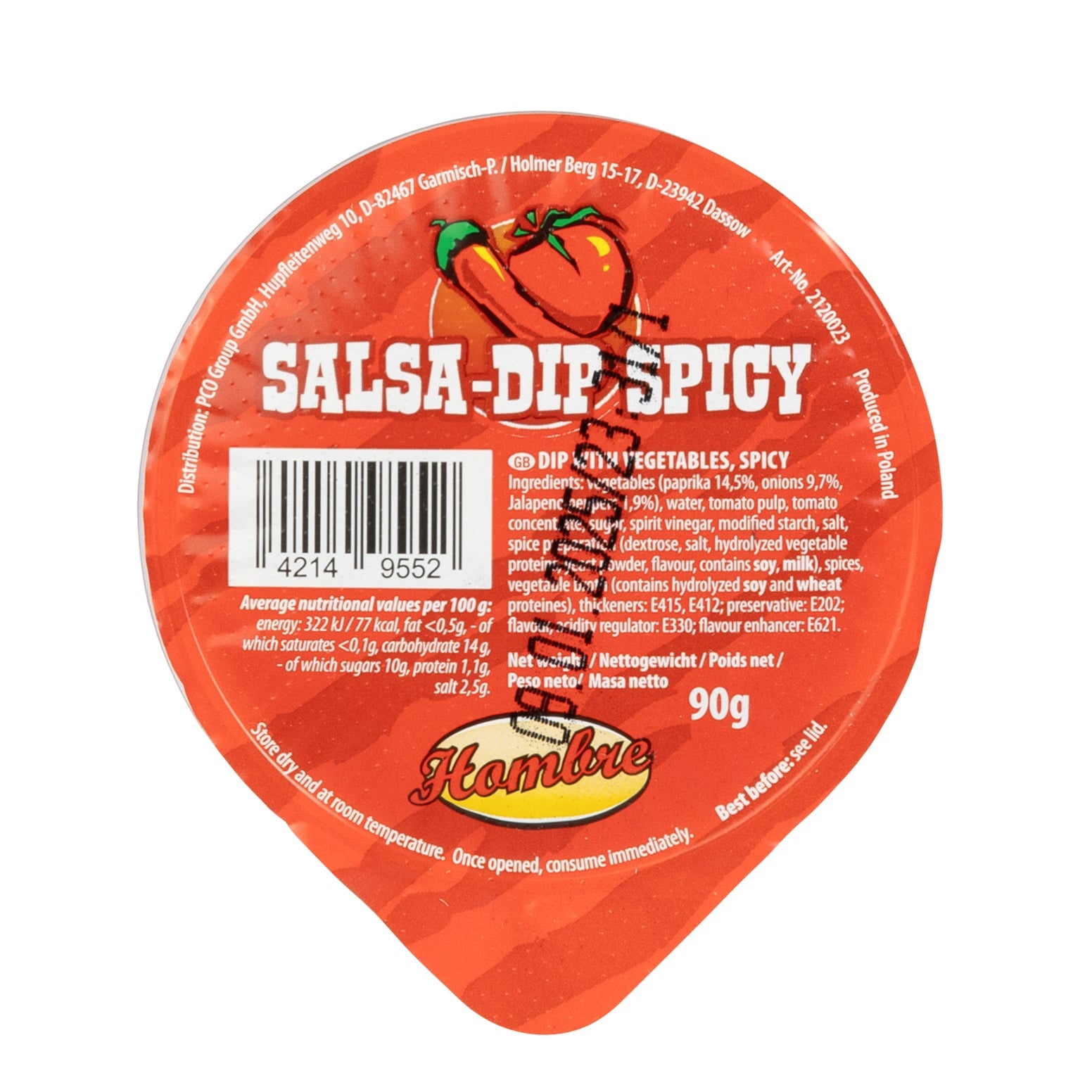 Hombre Salsa Dip Spicy Portion 48 x 90g
