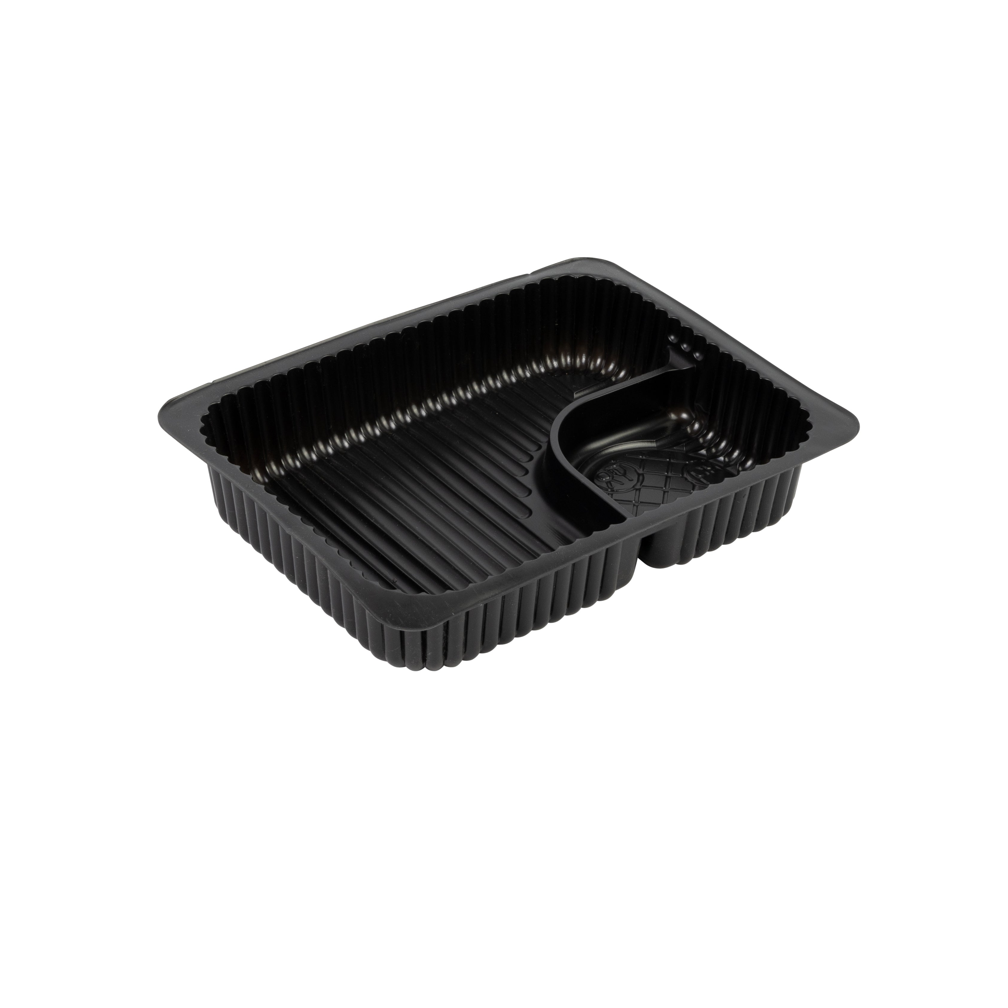 PCO Nacho Trays, Black, Large , 2 Compartments 500 Per Box
