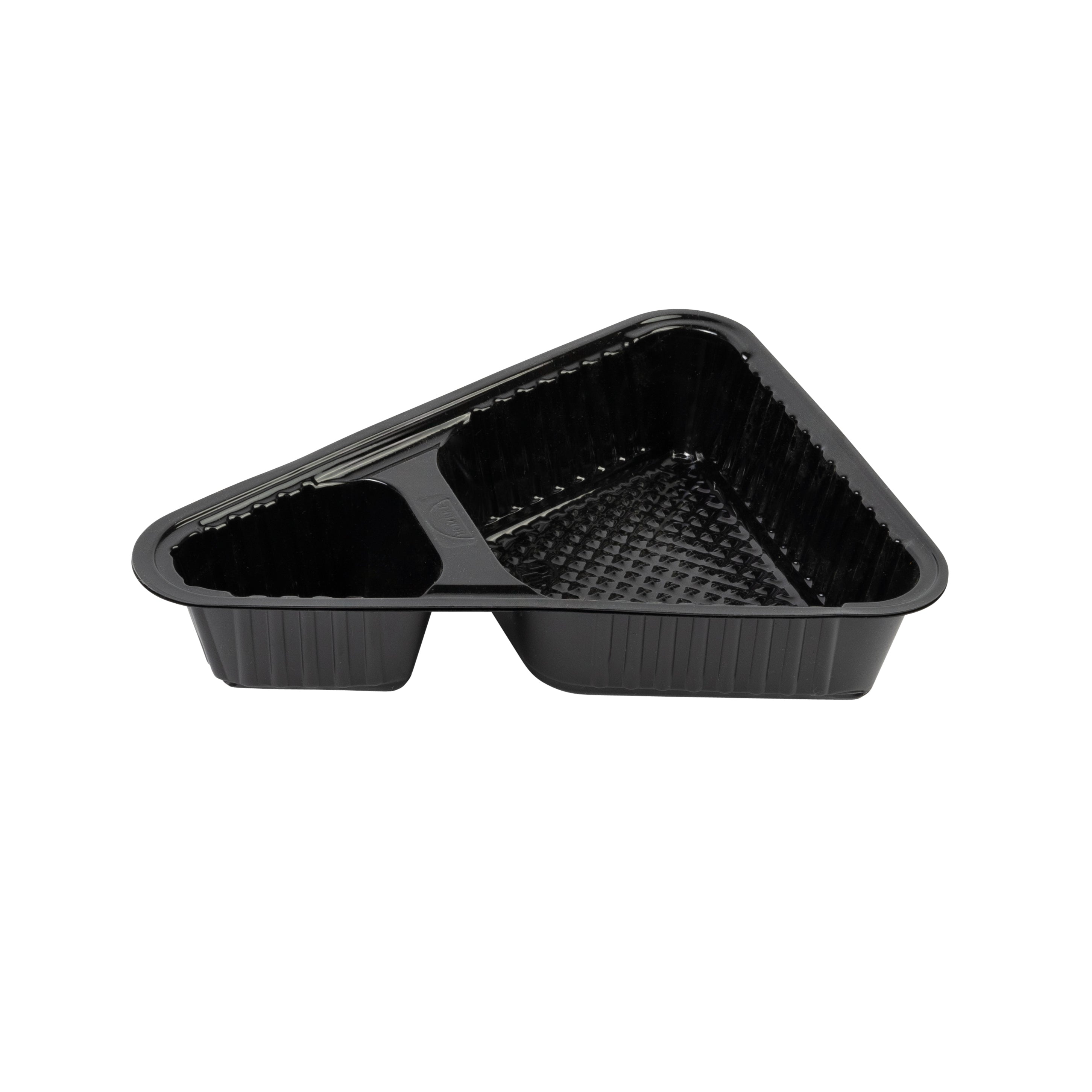 PCO Nacho Tray Triangle, Black, 2 Compartments 500 Pieces Per Box