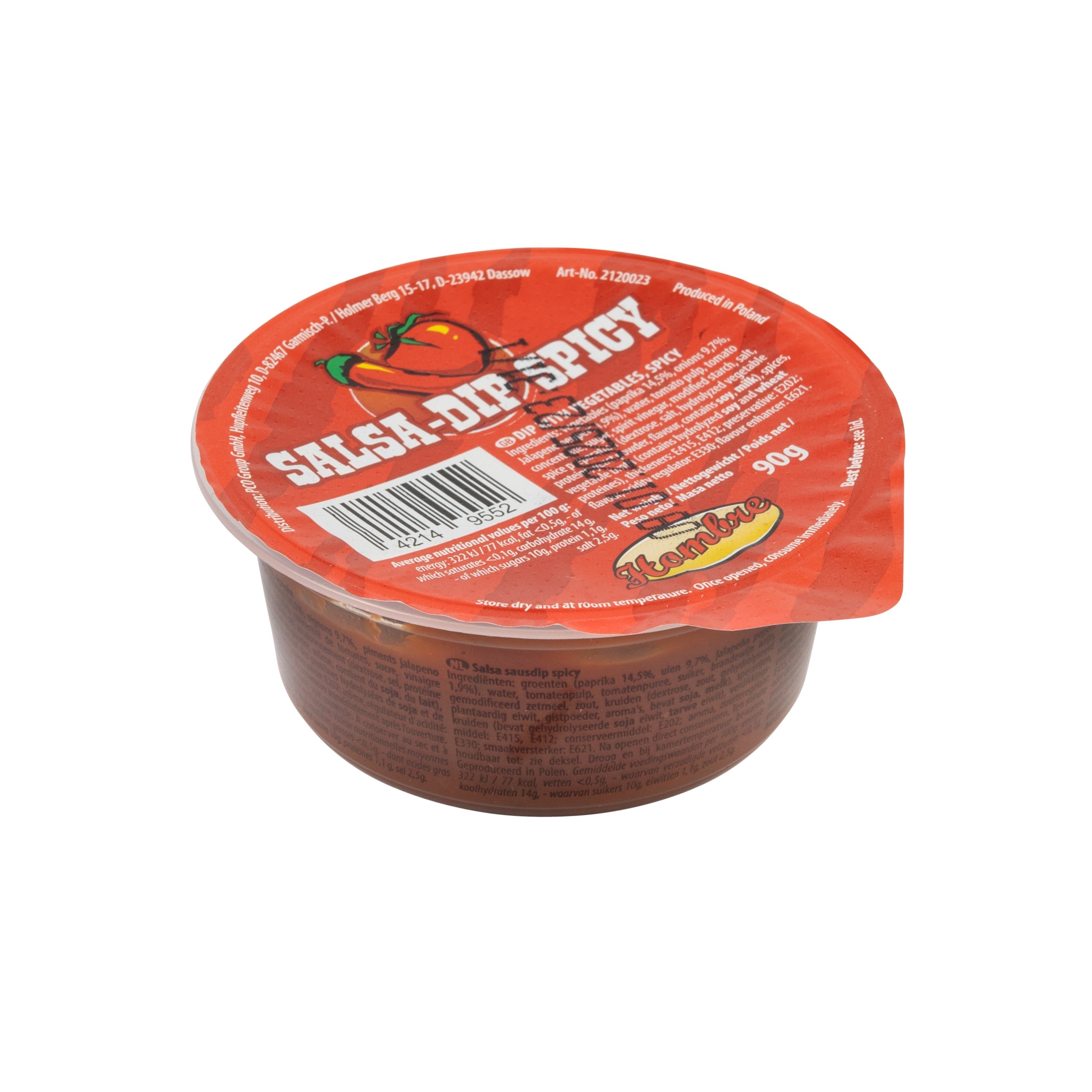 Hombre Salsa Dip Spicy Portion 48 x 90g