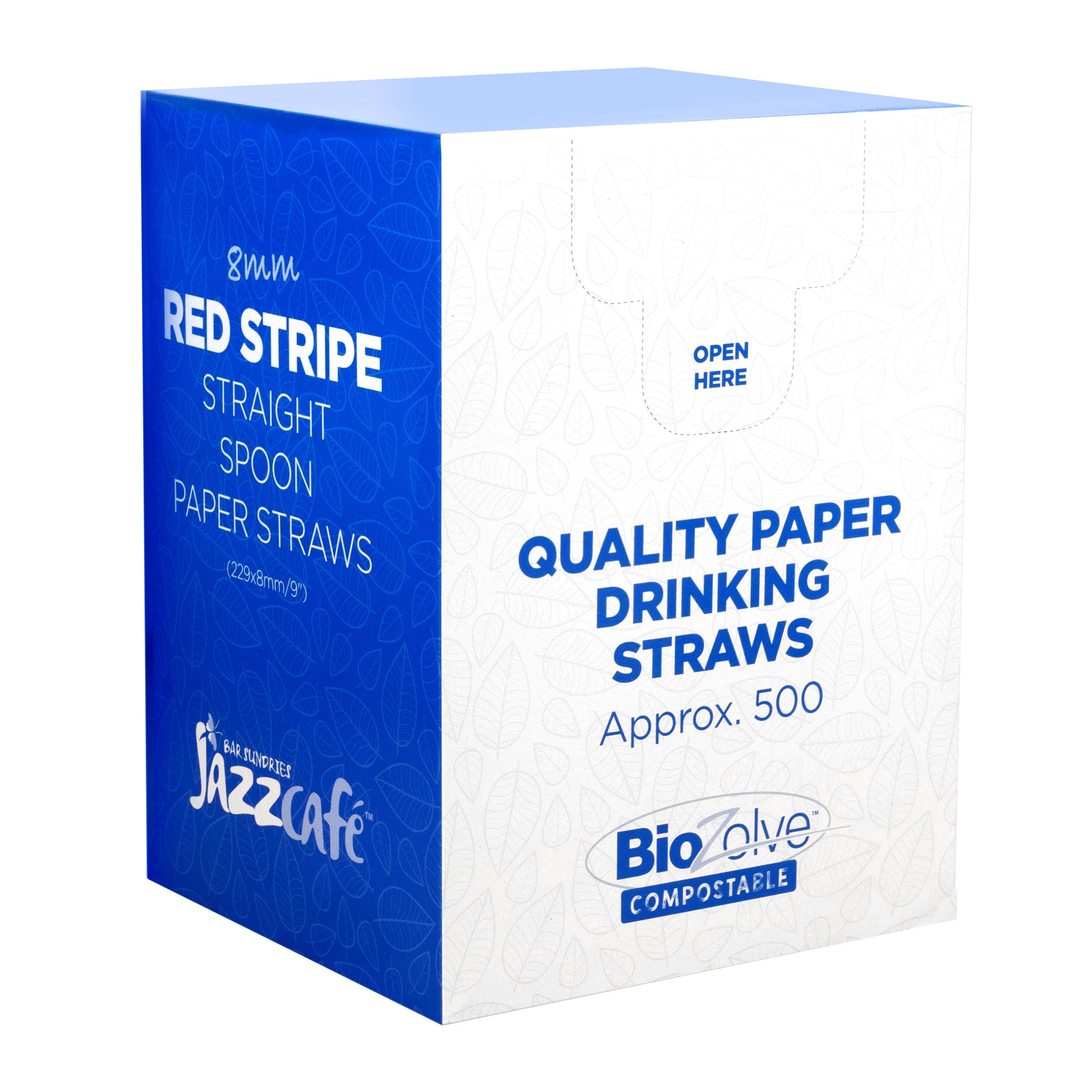 Striped Paper Spoon Straw - 500 x (229mm x 8mm/9")