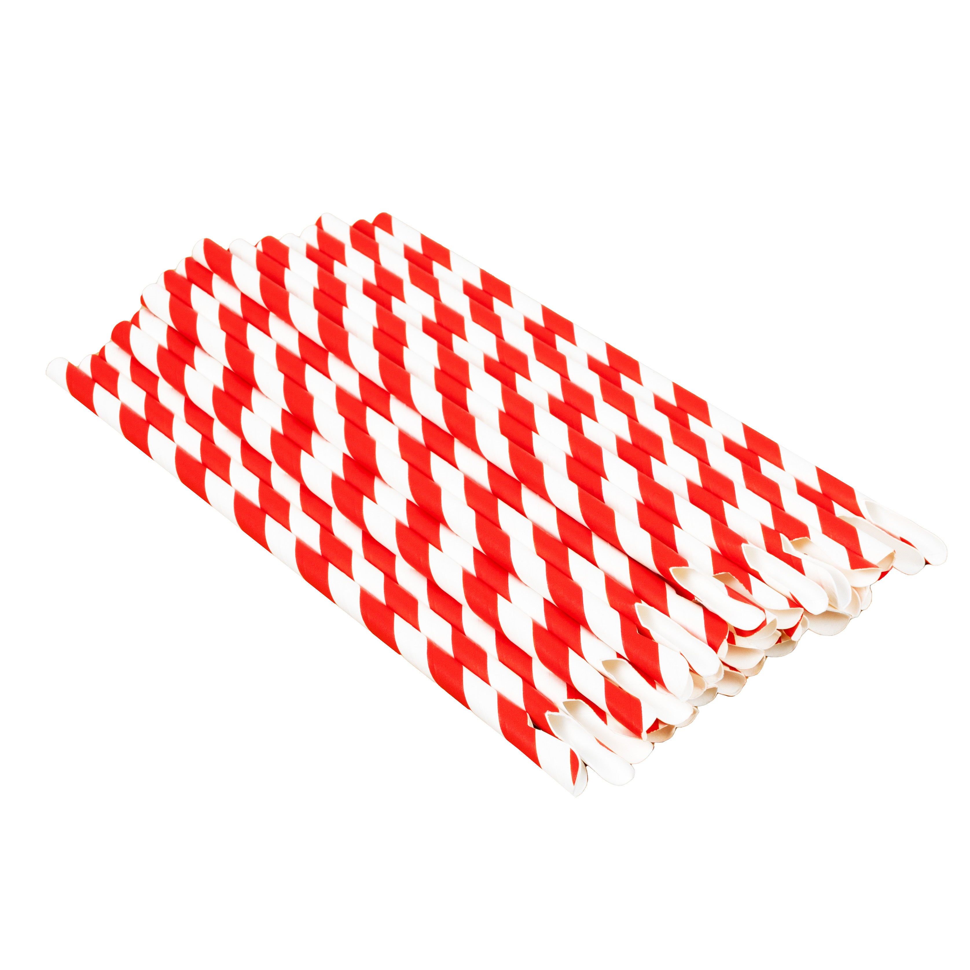 Striped Paper Spoon Straw - 500 x (229mm x 8mm/9")