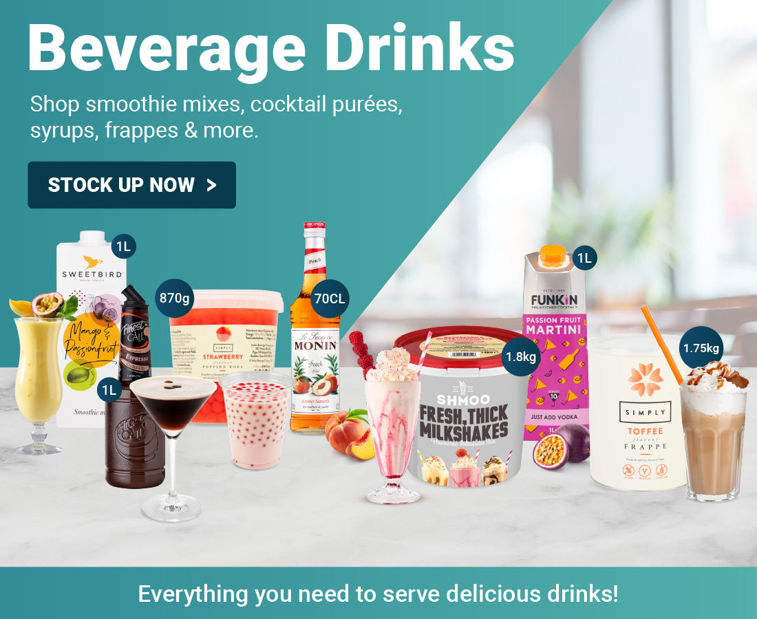 Beverage Drinks, Smoothies, Cocktail Purees, Syrups, Frappes, Mixes, Milkshakes