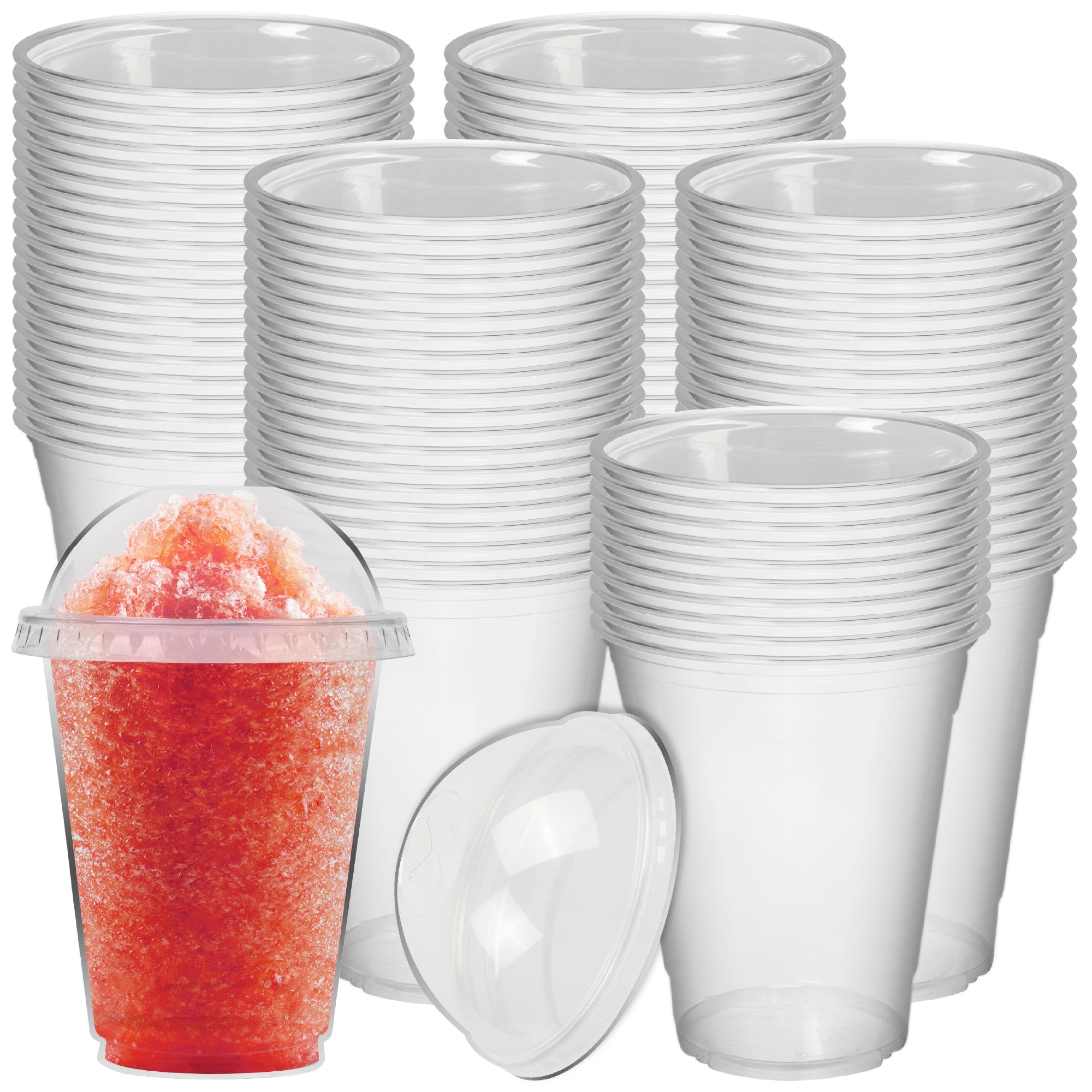 DEXLO Slush Cups With Dome Lids 12oz (Pack of 1000)