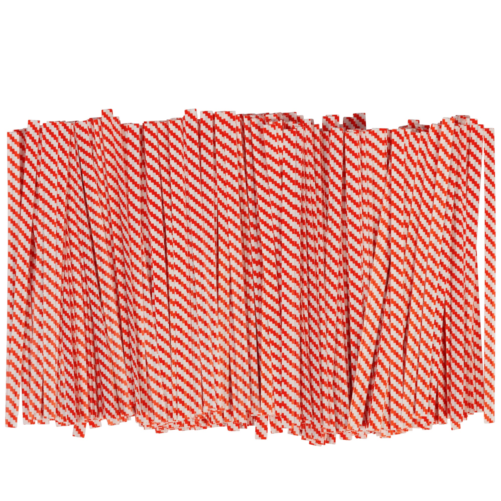 DEXLO Red and White Striped Twist-Tie -  Pack of 2,000