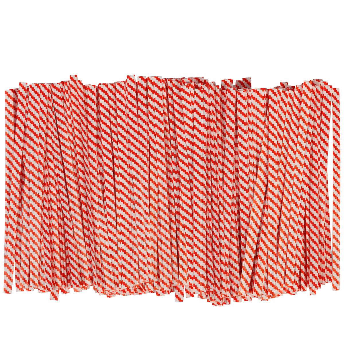 DEXLO Red and White Striped Twist-Tie - Pack of 2,000