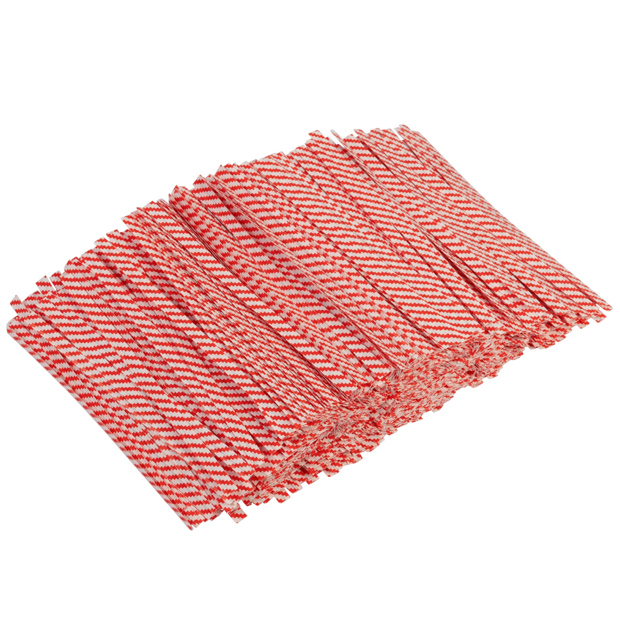 DEXLO Red and White Striped Twist-Tie - Pack of 2,000