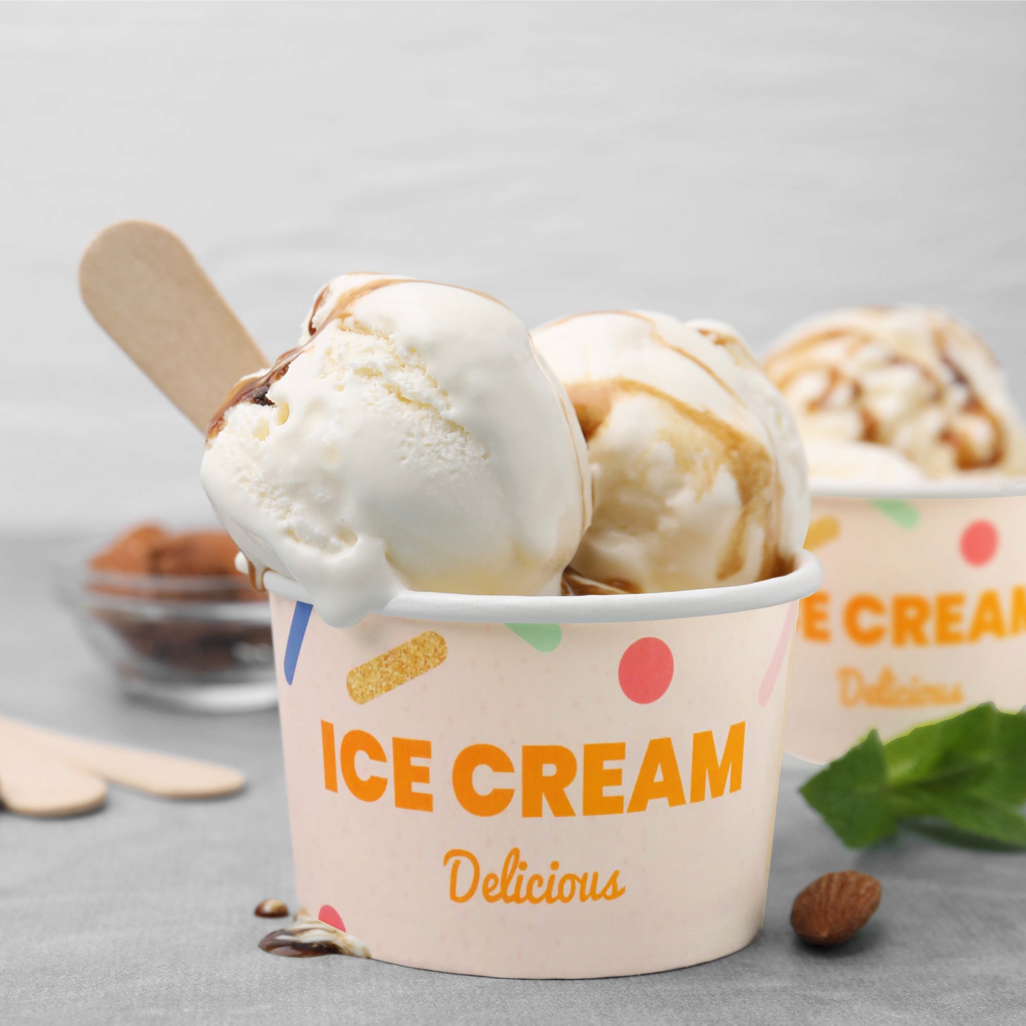 DEXLO 5oz Ice Cream Tubs 2 Scoops - Pack of 1000