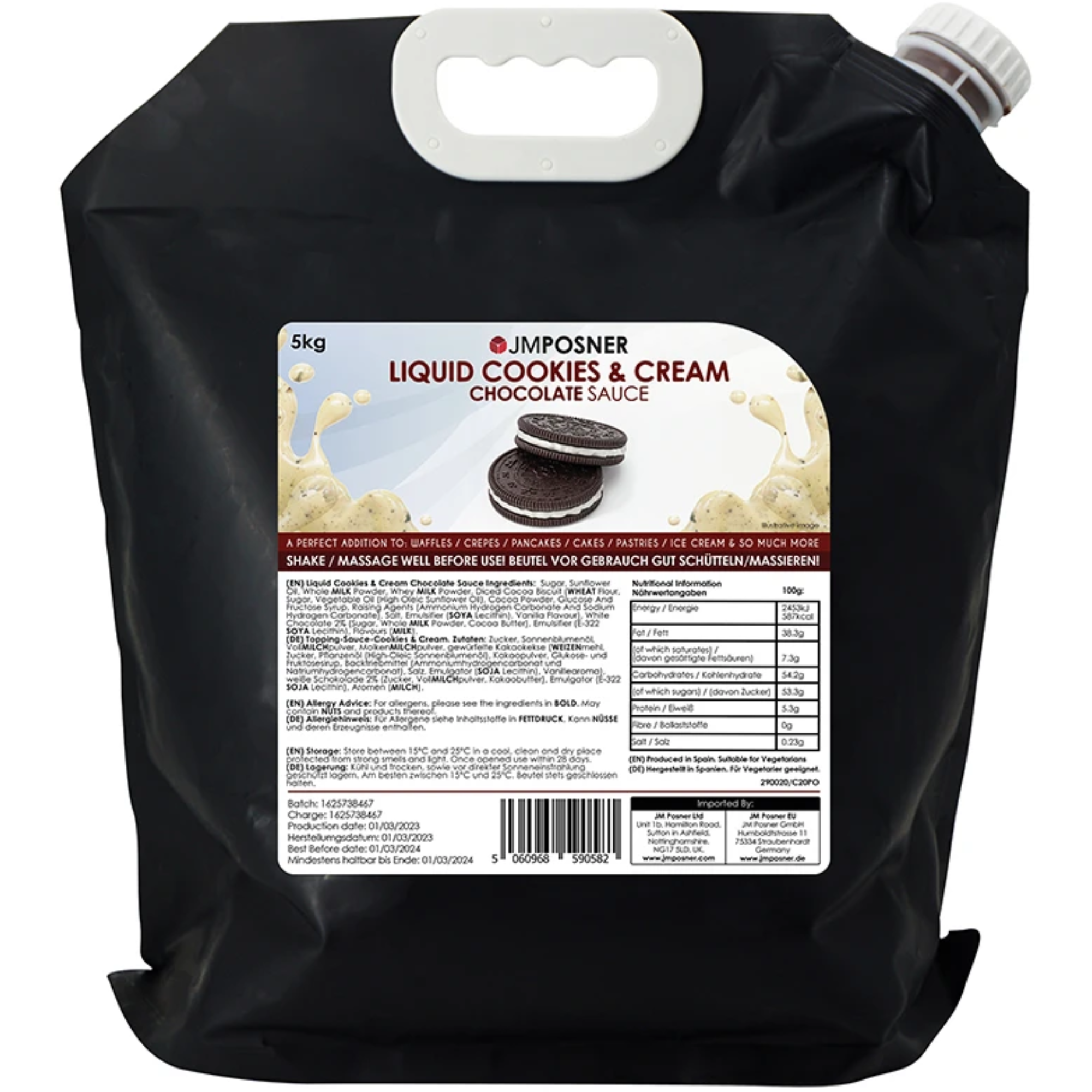 Liquid Cookies and Cream Chocolate Sauce 5kg Bag