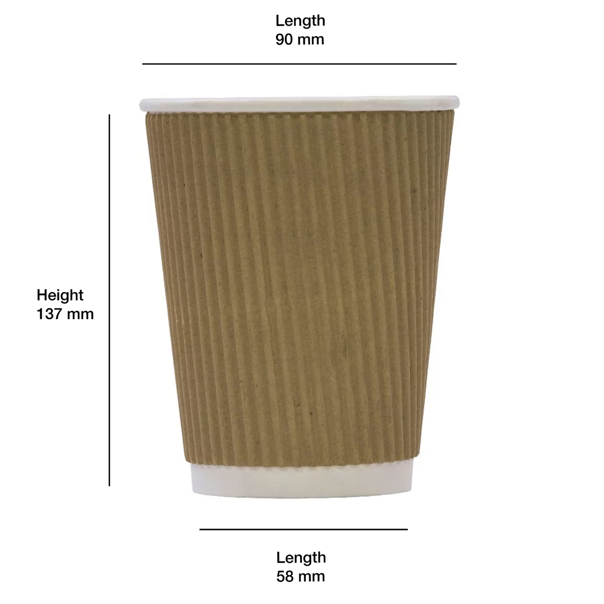 GREENPAK 16oz Kraft Ripple Cup - Full Case - Pack of 500