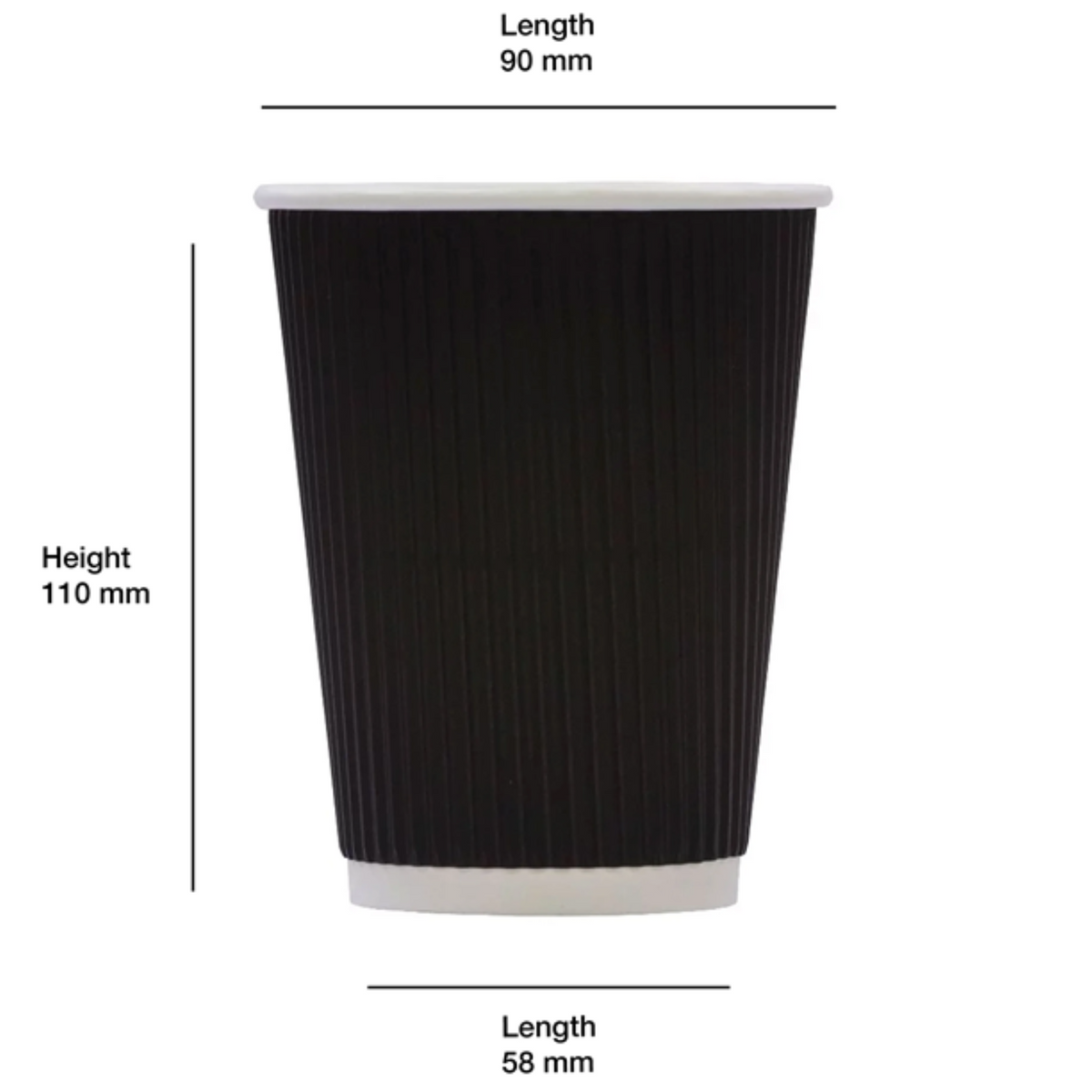 GREENPAK 12oz Black Ripple Cup - Full Case - Pack of 500