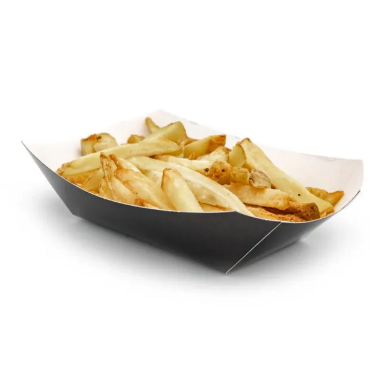 GREENPAK Compostable Black Chip Tray - Full Case - Pack of 500