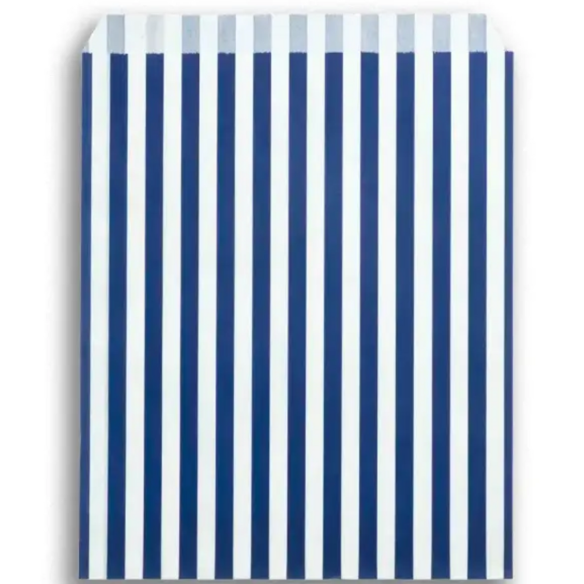 Feefo Dark Blue Candy Stripe Paper Bags [7" x 9"] - Case of 1000