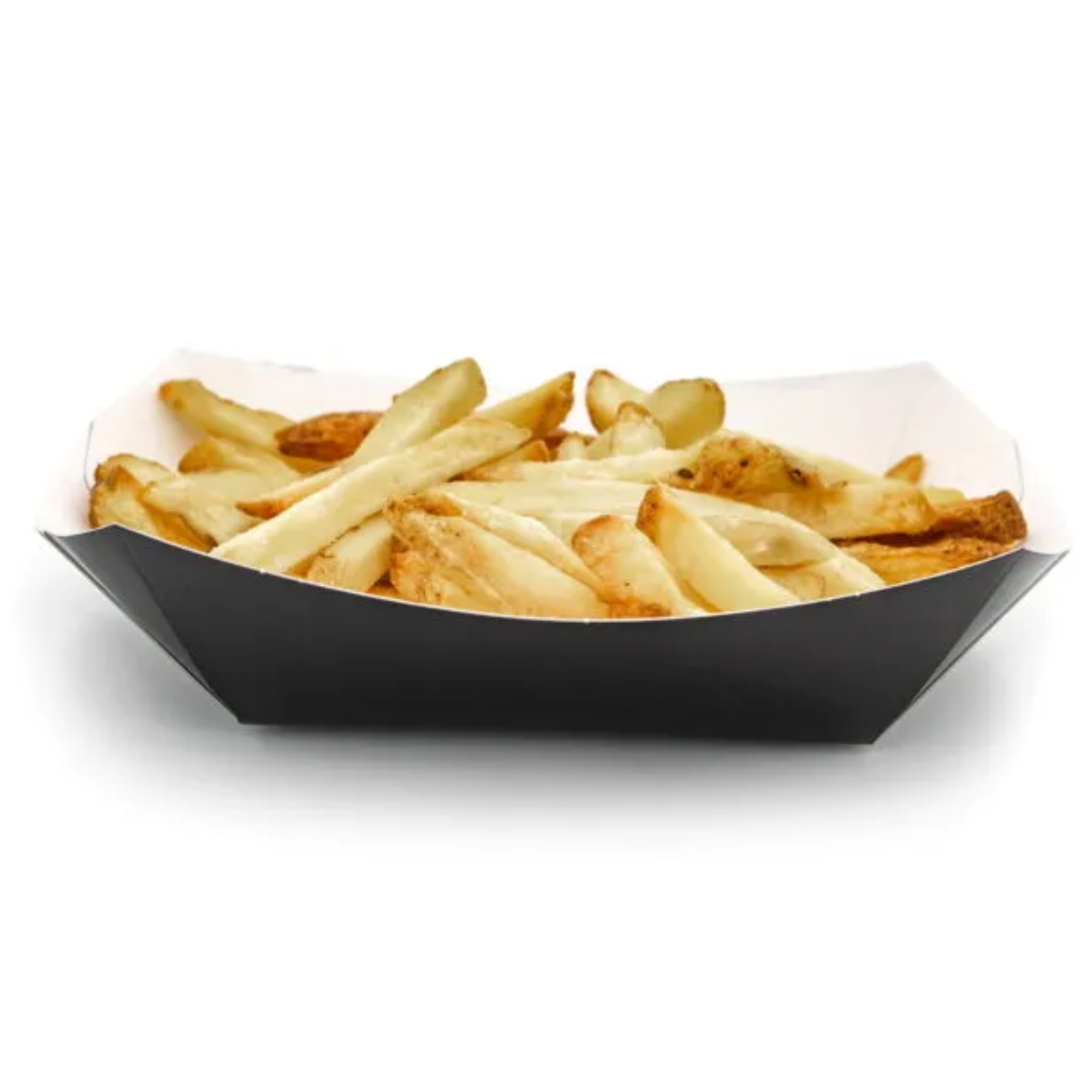 GREENPAK Compostable Black Chip Tray - Full Case - Pack of 500