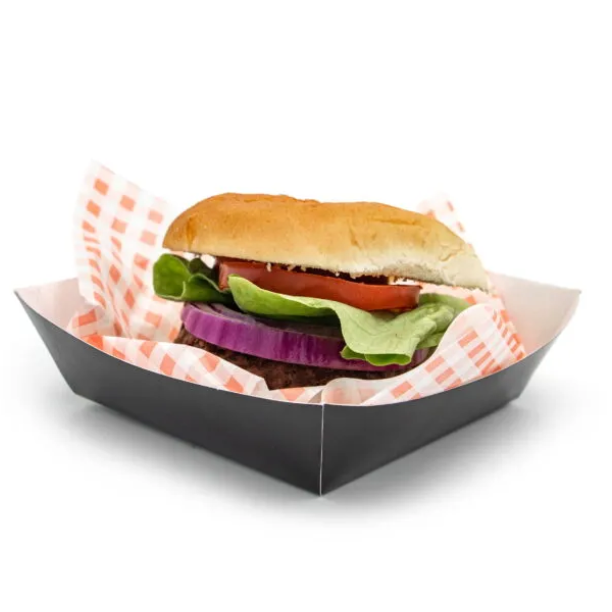 GREENPAK Compostable Black Burger Tray - Full Case - Pack of 500