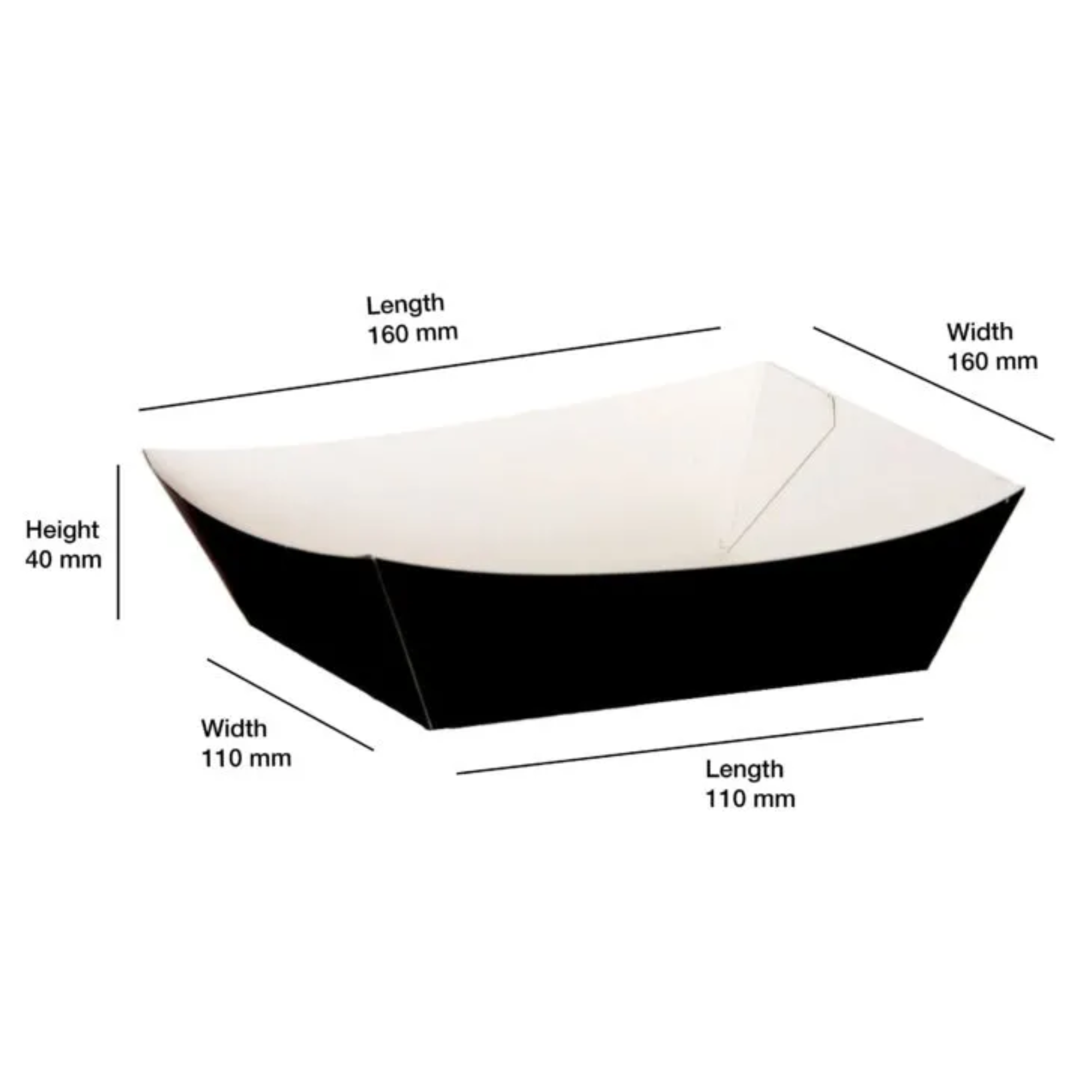 GREENPAK Compostable Black Burger Tray - Full Case - Pack of 500