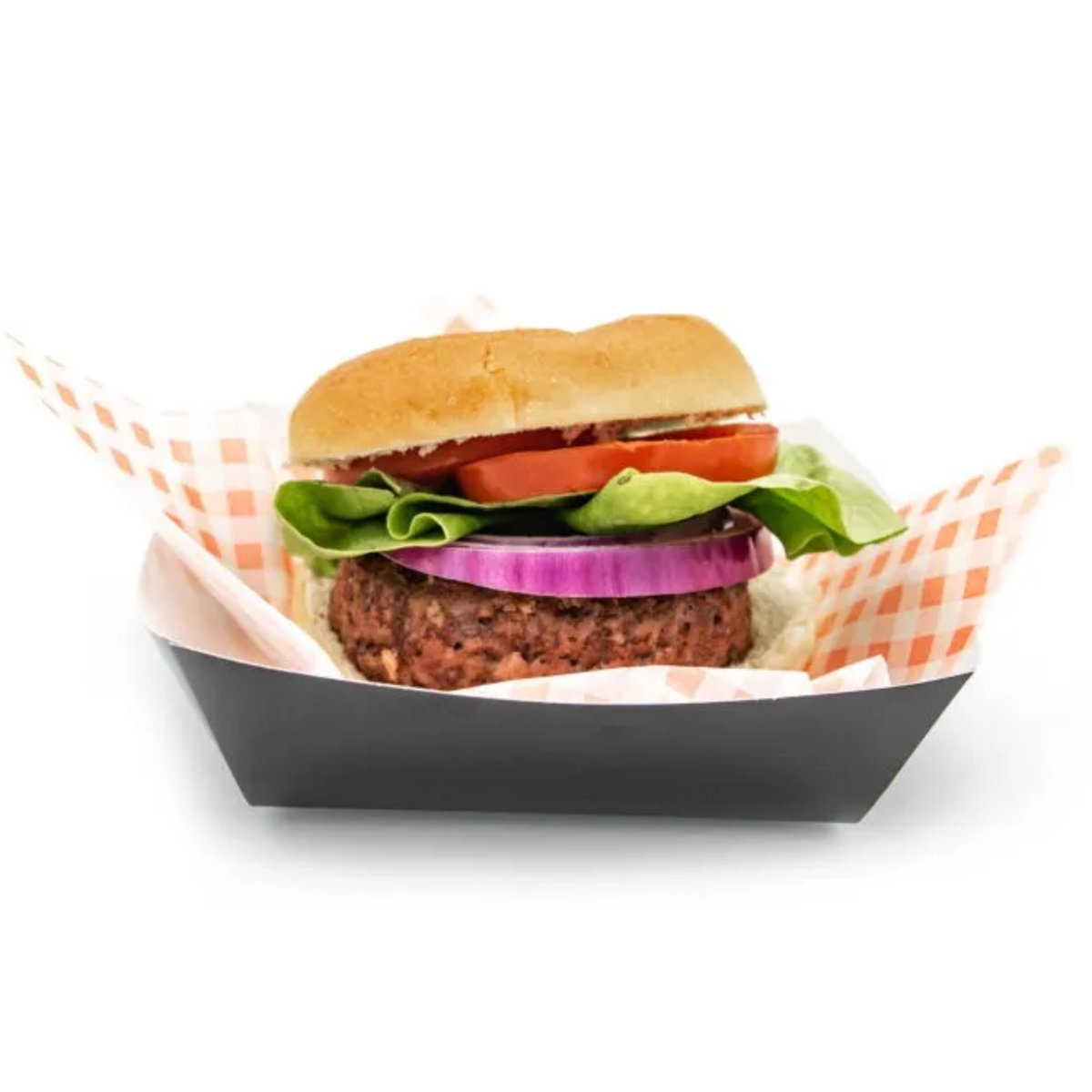 GREENPAK Compostable Black Burger Tray - Full Case - Pack of 500