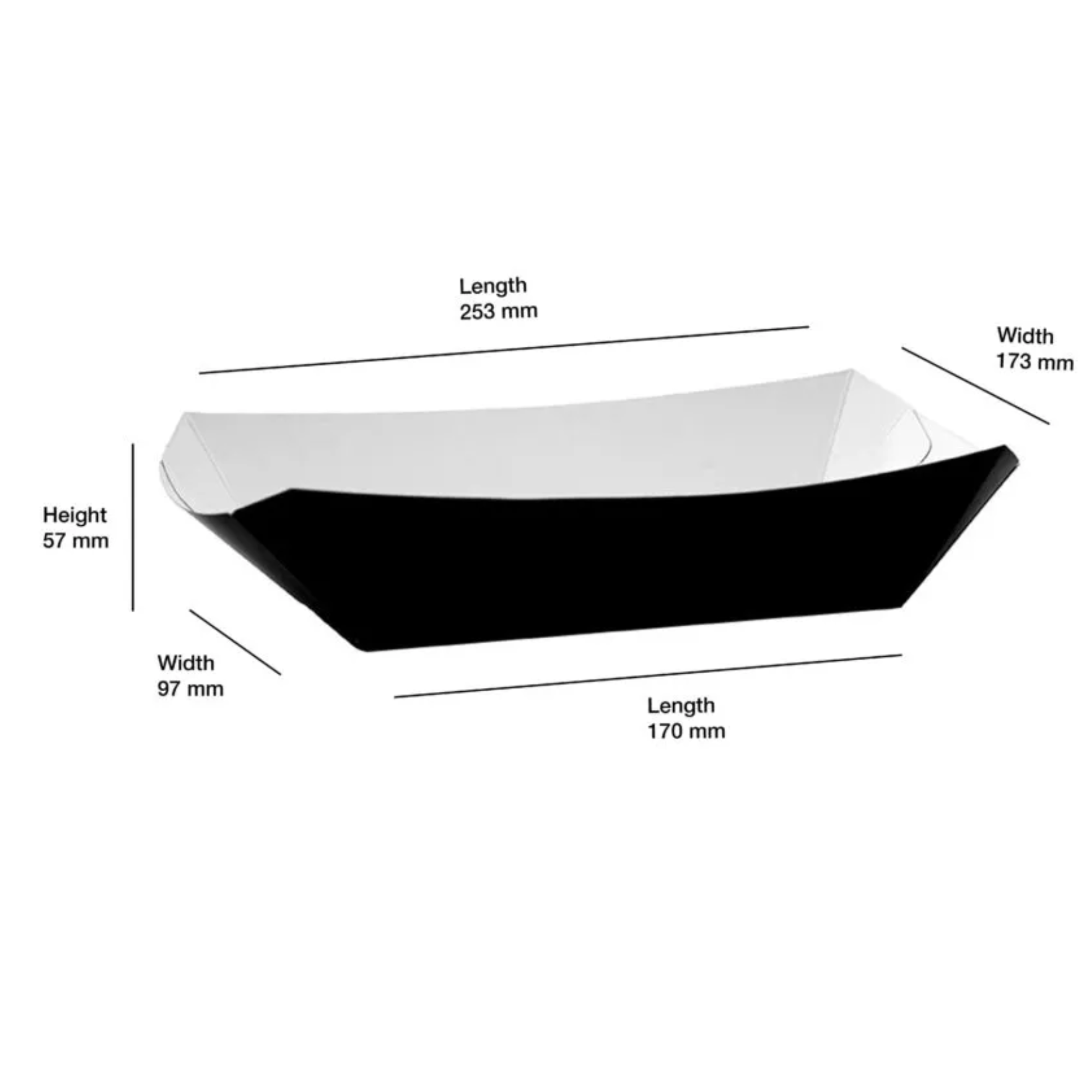 Large Black Compostable Meal Tray - Full Case