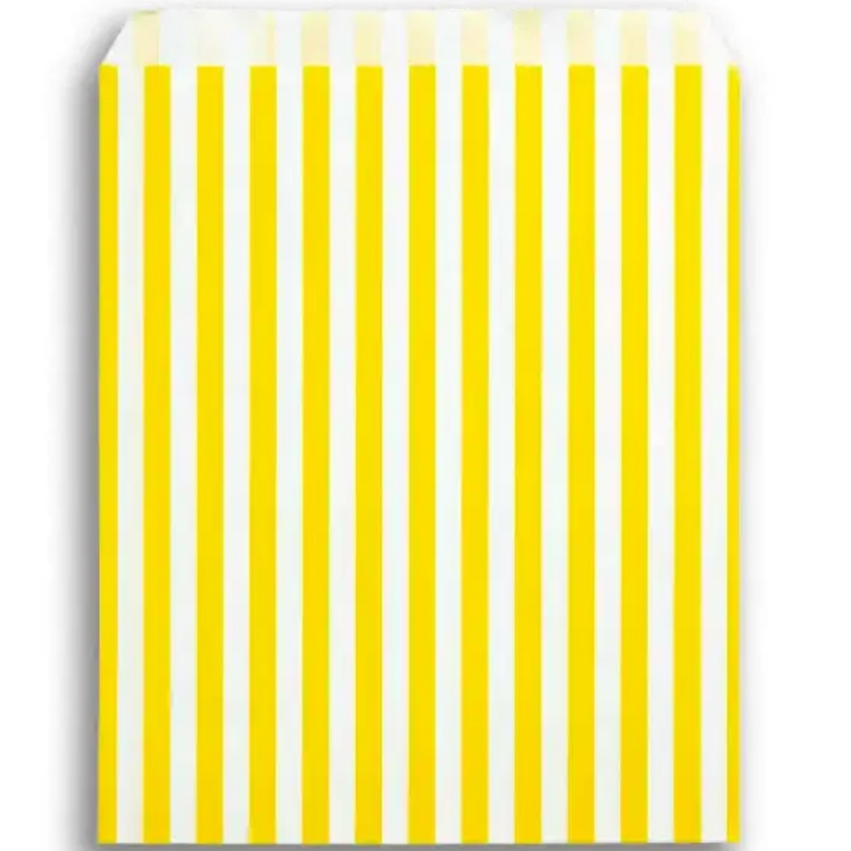Feefo Yellow Candy Stripe Paper Bags [5" x 7"] - Case of 1000