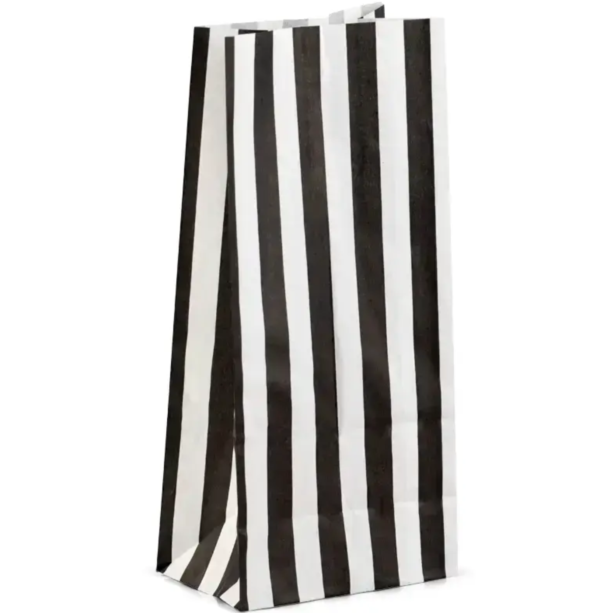 Black Stripe Pick n Mix Paper Bags [11cmx 24cm + 7.5cm] - Case of 100