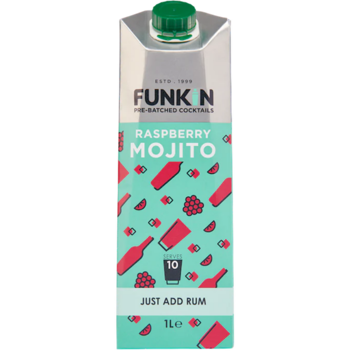 FUNKIN Raspberry Mojito Cocktail Mixer 1 Ltr Pre-Batched