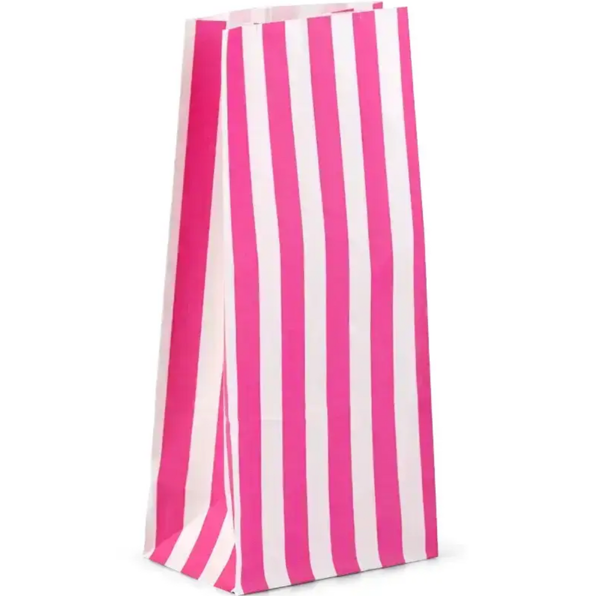 Feefo Pink Stripe Pick n Mix Paper Bags [11cm x 24cm + 7.5cm] - Case of 100