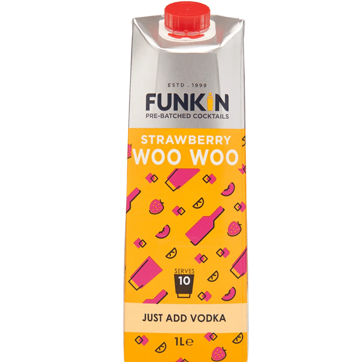 FUNKIN Strawberry Woo Woo Cocktail Mixer 1 Ltr Pre-Batched