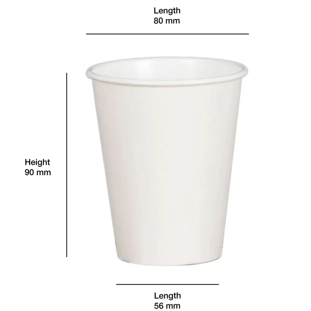 GREENPAK 8oz Single Wall White Paper Cup - Full Case - Pack of 1000