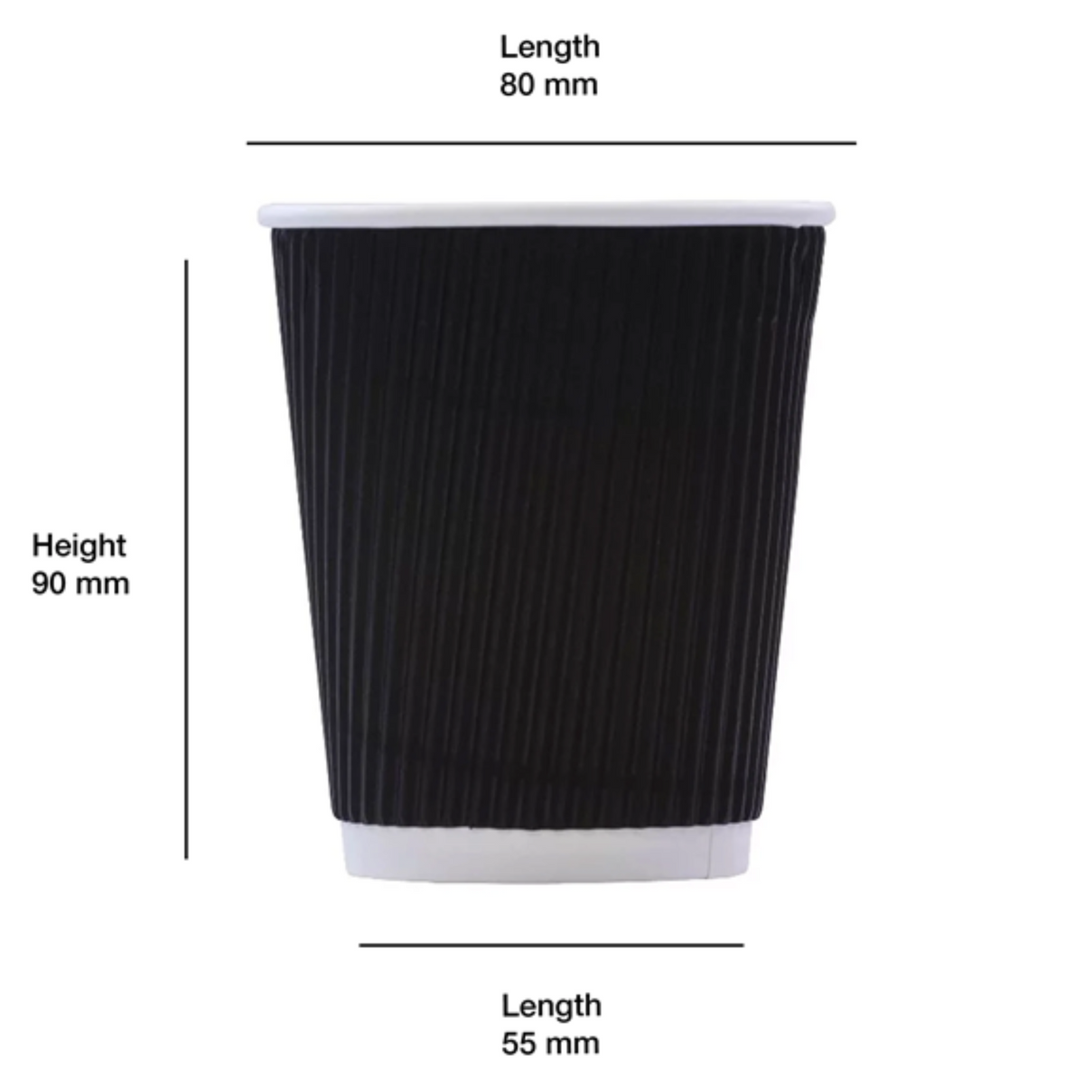 GREENPAK 8oz Black Ripple Cup - Full Case - Pack of 500