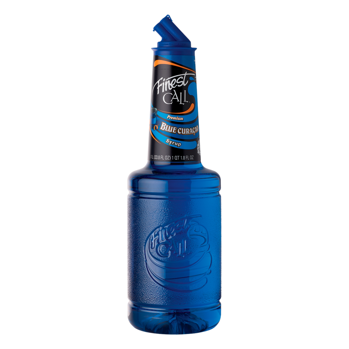 Finest Call Blue Curacao Syrup 1 L bottle vibrant blue syrup with sweet orange flavour, perfect for adding colour and citrus notes to cocktails, mocktails, and specialty drinks in bars, cafés, and restaurants.