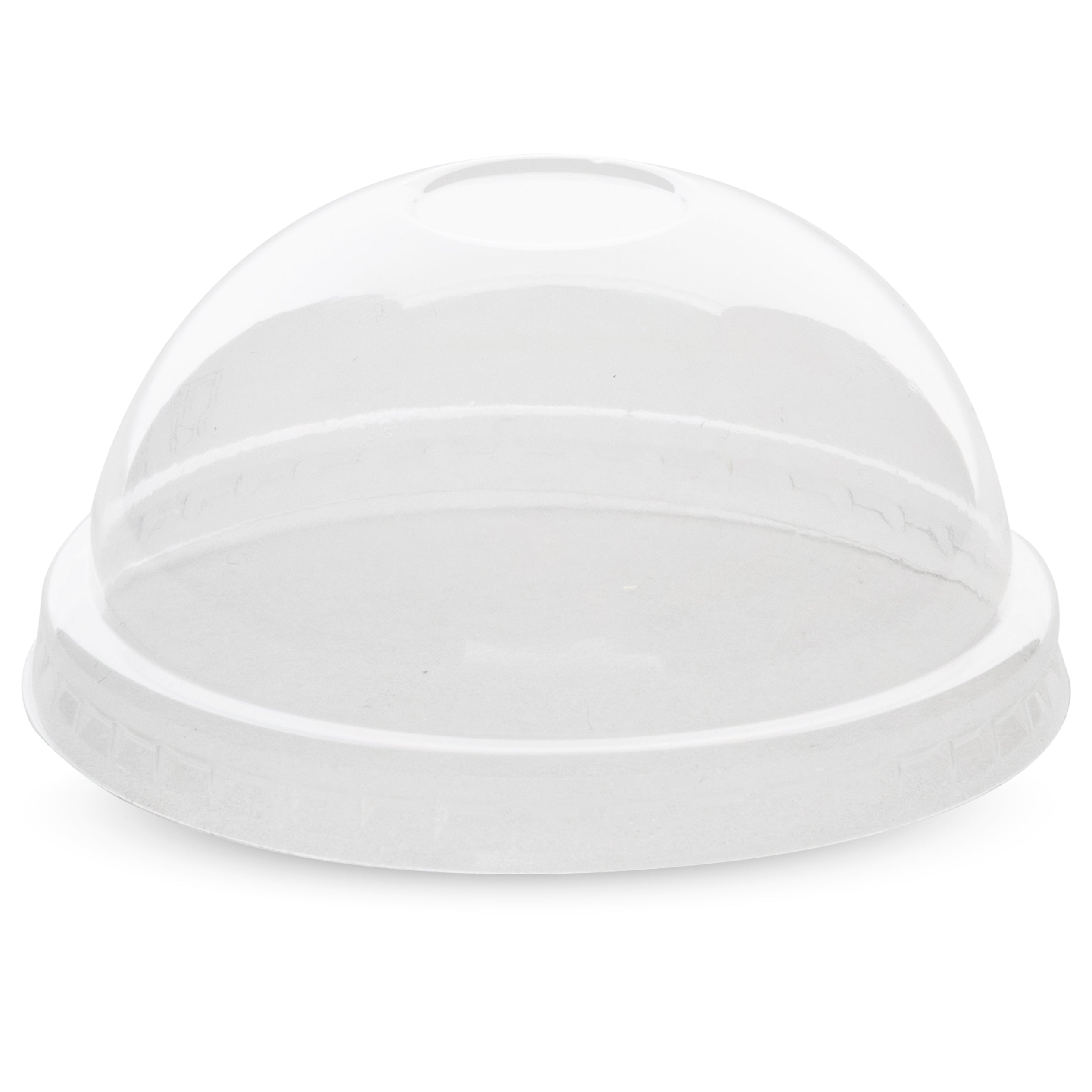 Clear RPET ice cream lids in domed and flat styles, designed to fit 100ml (3.5oz) containers; ideal for sealing frozen desserts like ice cream or gelato for takeaway, delivery, or display.