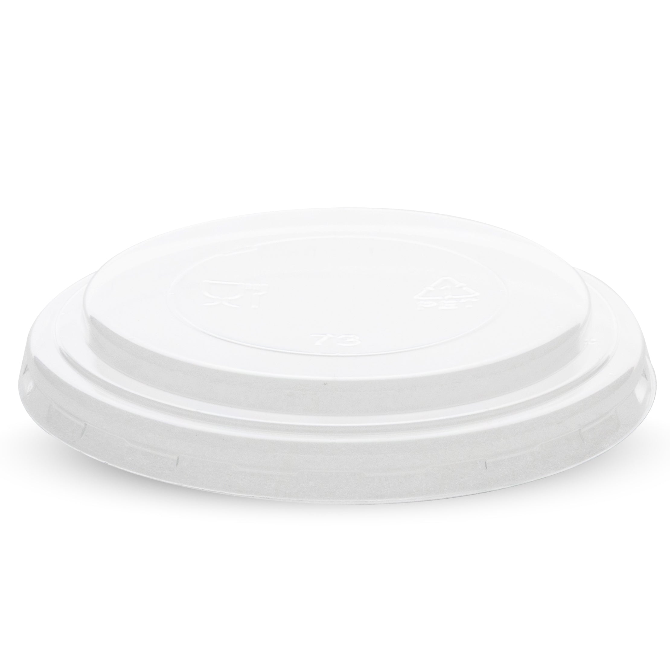 Clear RPET ice cream lids in domed and flat styles, designed to fit 100ml (3.5oz) containers; ideal for sealing frozen desserts like ice cream or gelato for takeaway, delivery, or display.