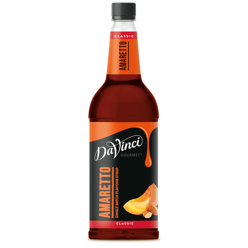 1L Amaretto Syrup bottle smooth Italian liqueur-style flavouring, no artificial colours
