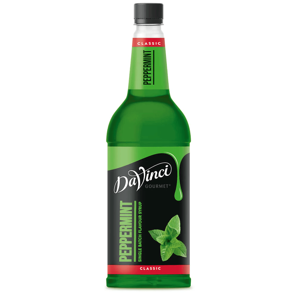 Peppermint Syrup 1L  refreshing mint flavouring for coffee, lattes, and hot chocolate, case of 6 bottles