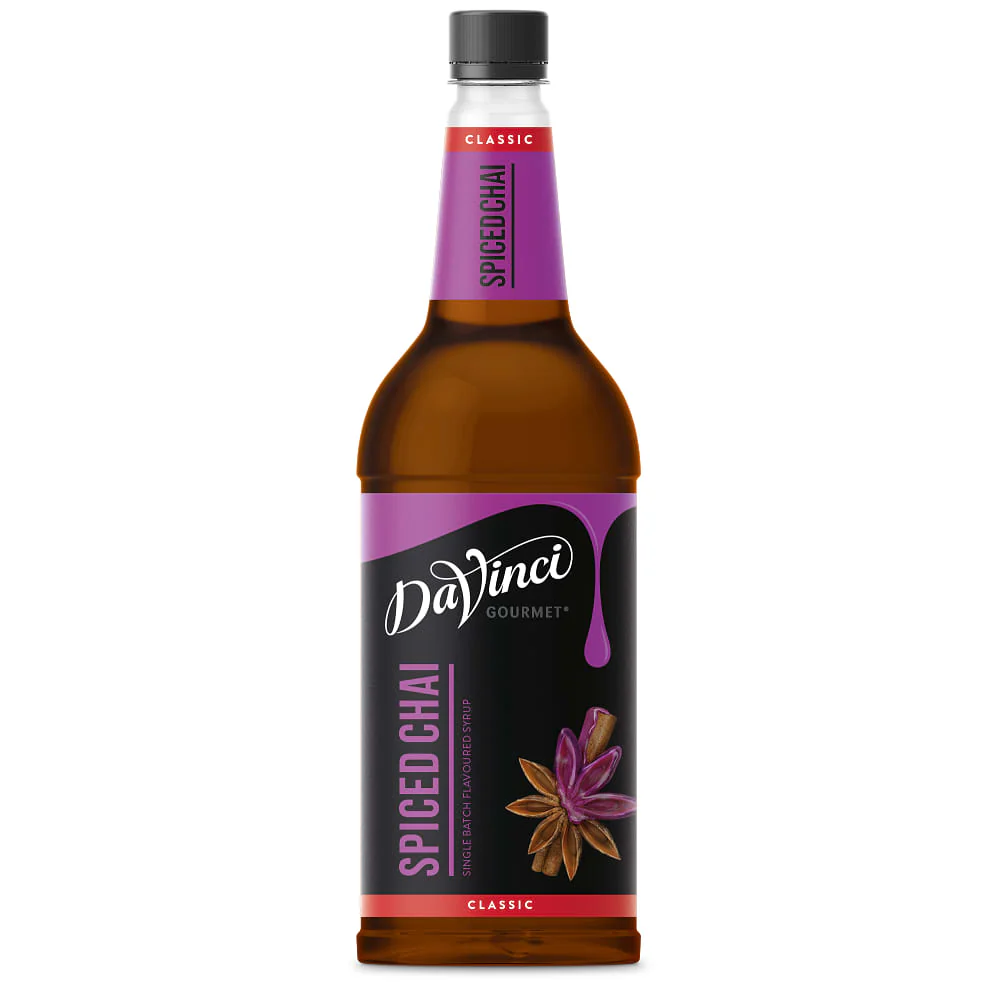 Spiced Chai Syrup 1L  warming spice blend for lattes, coffee, and hot chocolate, case of 6 bottles