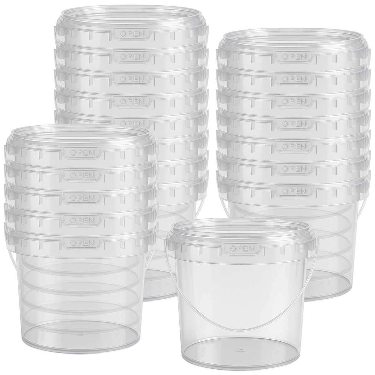 DEXLO Recyclable Empty Candy Floss Tubs 2.5 Litre - Pack of 80