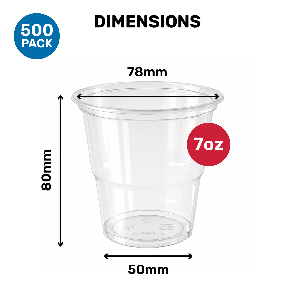 DEXLO 7oz Slush Cups 78mm - Pack of 500