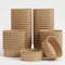 DEXLO 1300ml Kraft Salad Bowls Round Disposable Bowls - Pack of 300