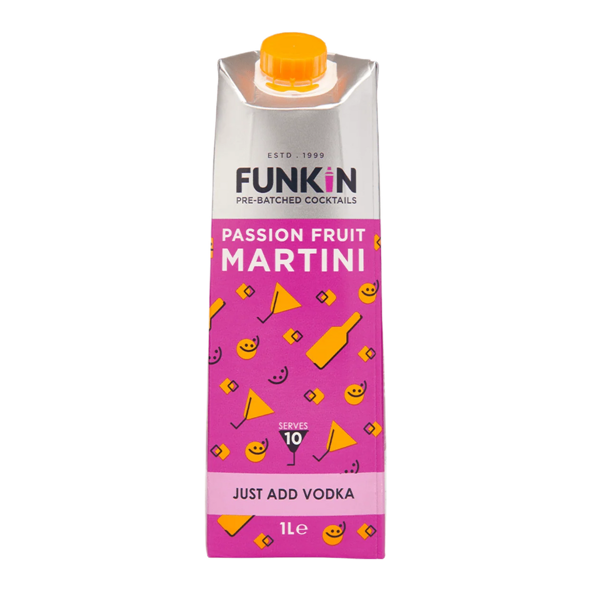 Bright, bold, and bursting with flavour

Experience a tropical twist with Funkin Passion Fruit Martini Mixer – a vibrant fusion of ripe Indian mango, tangy Ecuadorian passion fruit, and refreshing orange juice. Just add vodka or rum, shake well, strain over ice, and garnish with fresh passion fruit for a cocktail that tastes like paradise in a glass.